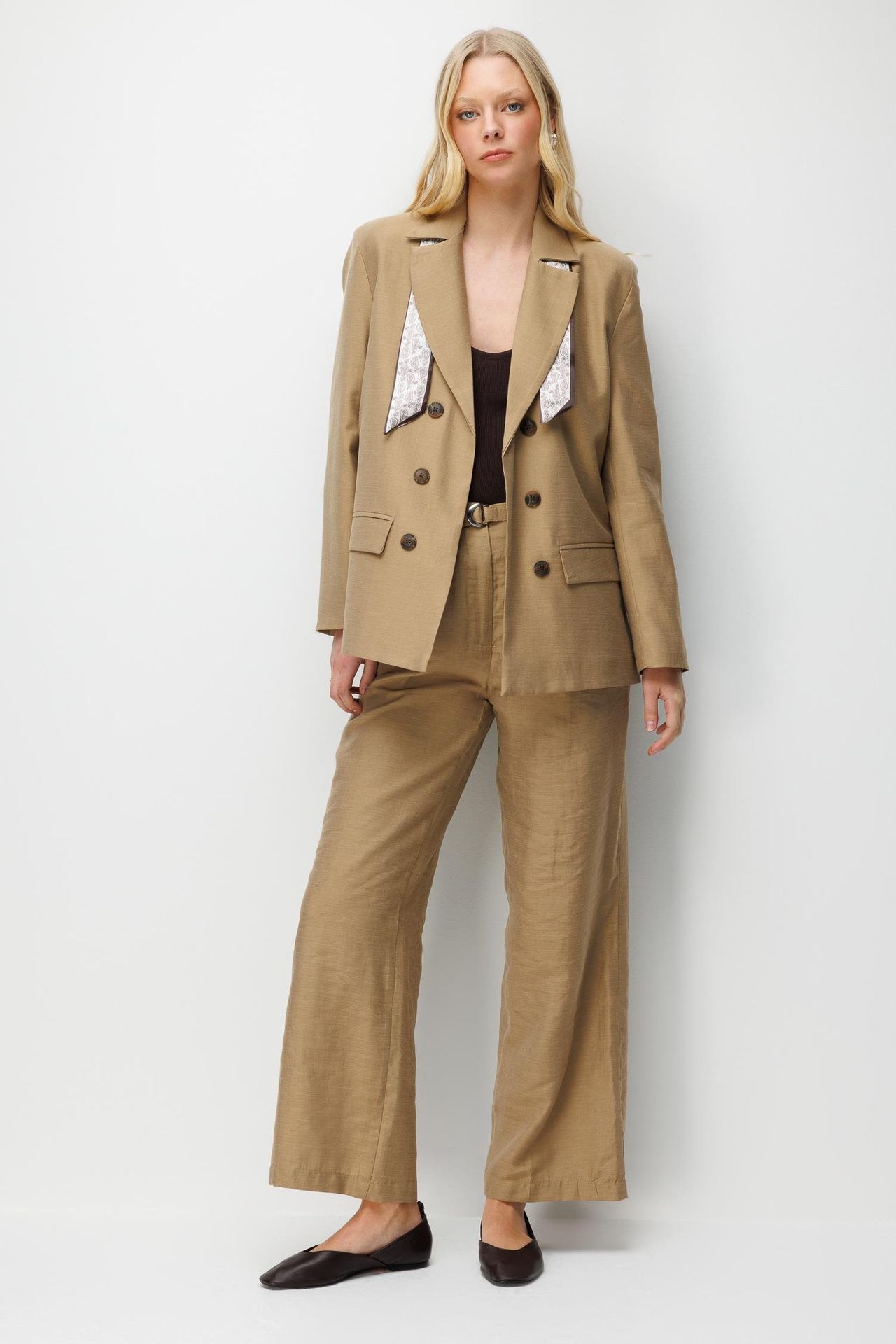 MIXRAY Long Sleeve Button Closure Patch Blazer 3