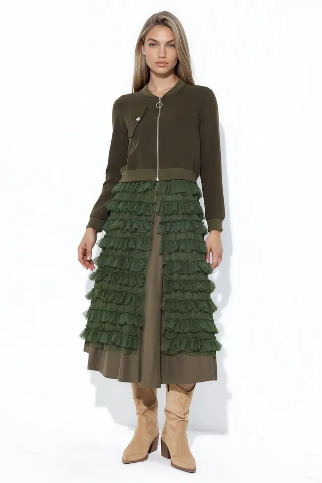 MSN Long Textured Poplin Jacket