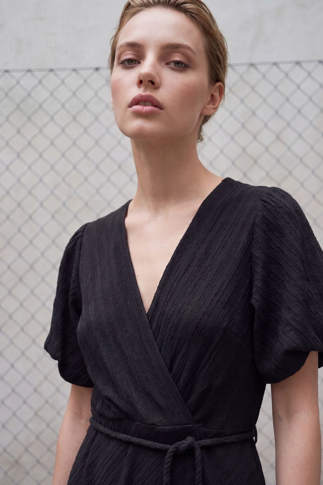 MY FASHION Belted V-Neck Maxi Wrap Dress 4