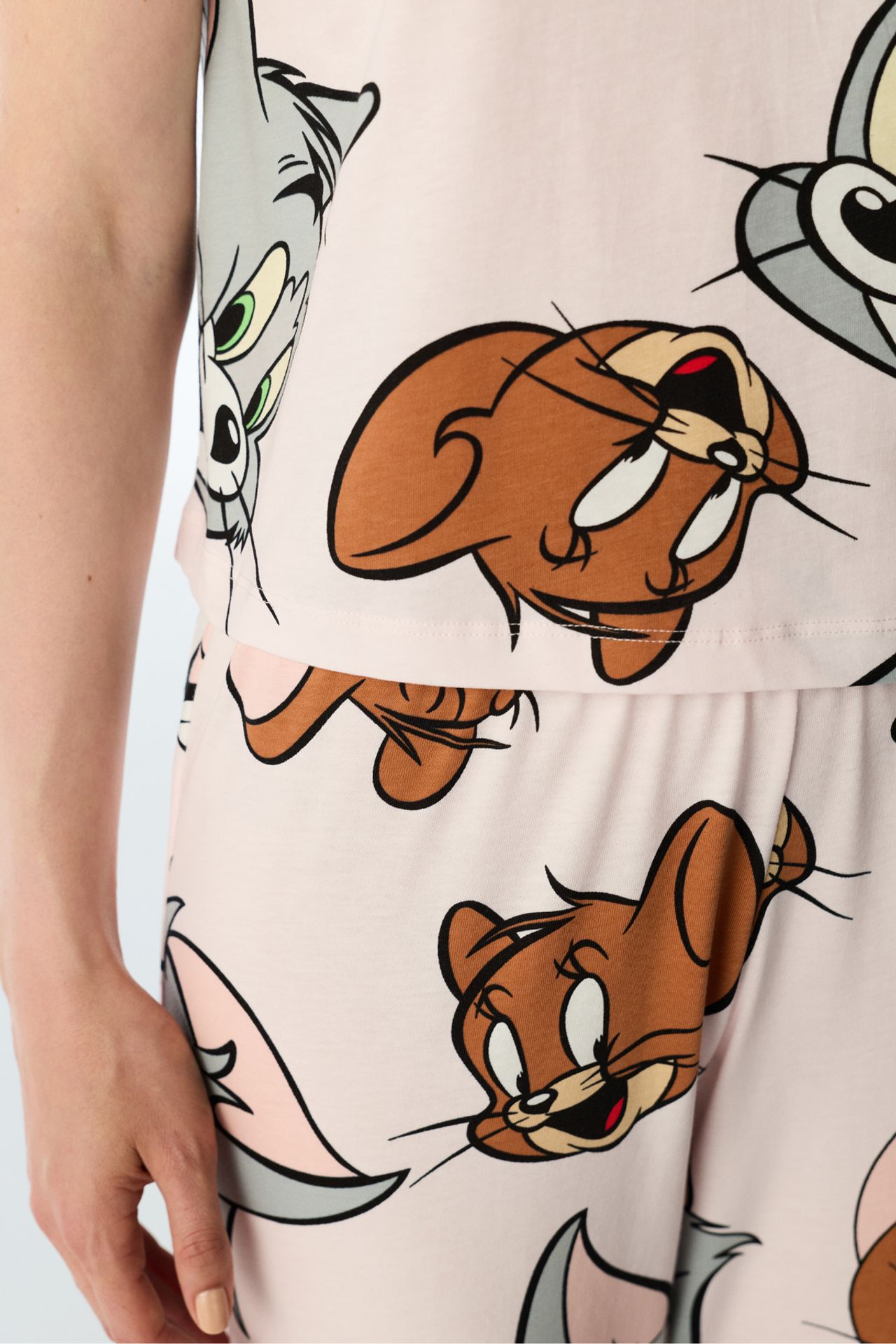PENTI Tom&jerry Cat Print Short Sleeve Pajama Set 6