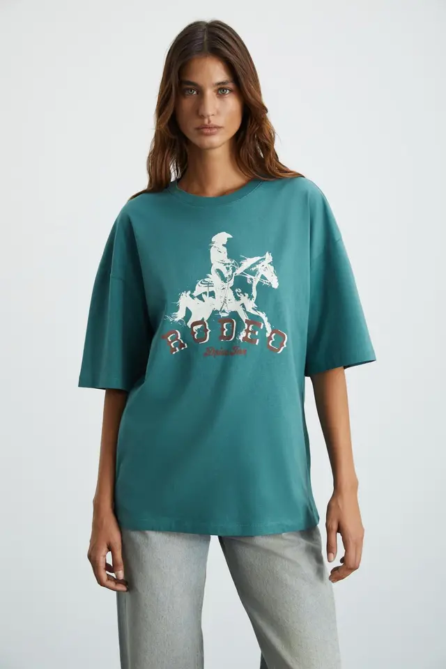 GRIMELANGE Printed Crew Neck T-Shirt