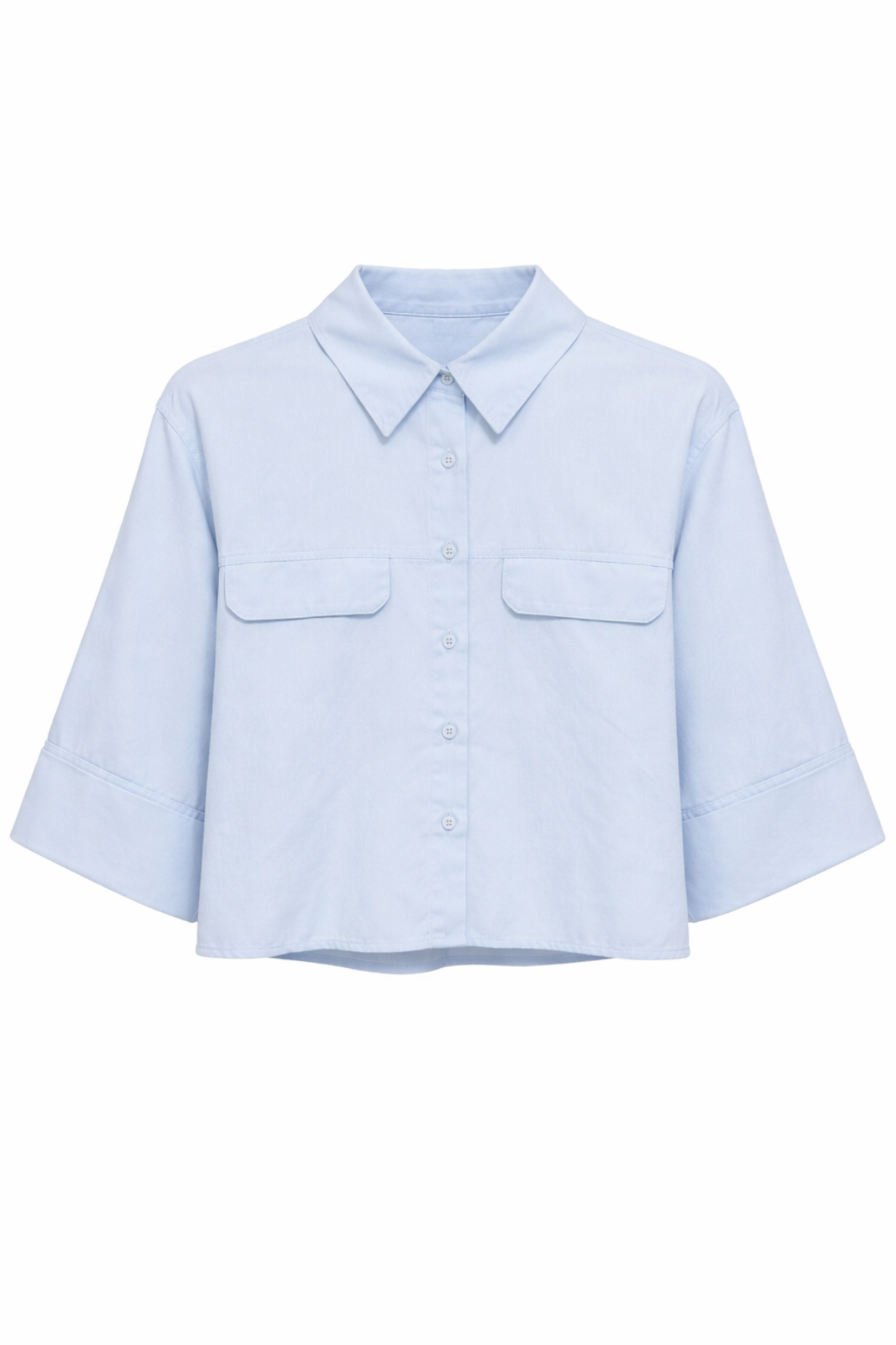 Mixray Short Sleeve Crop Poplin Shirt 1