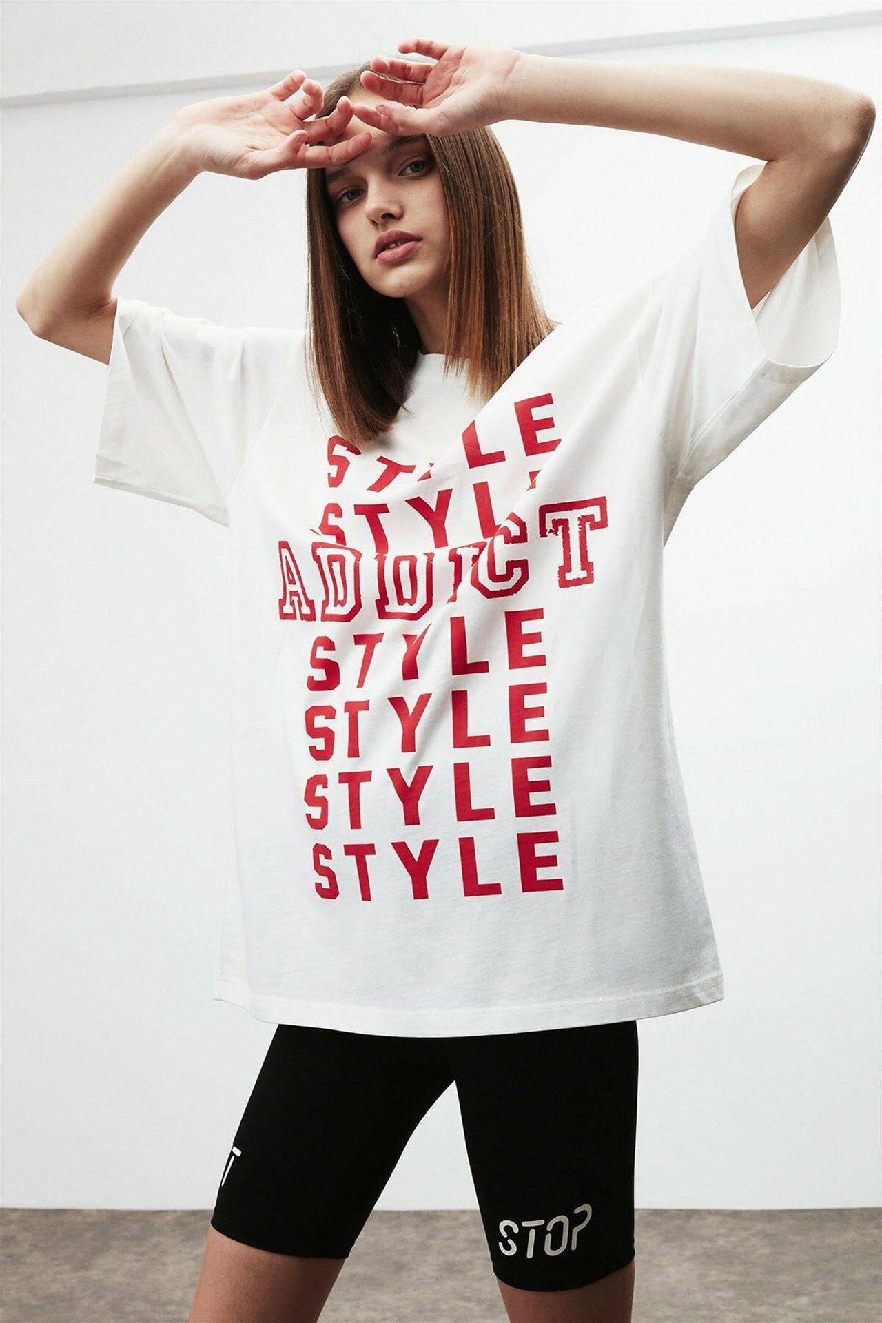 GRIMELANGE Oversized Long Crew Neck T-Shirt 2
