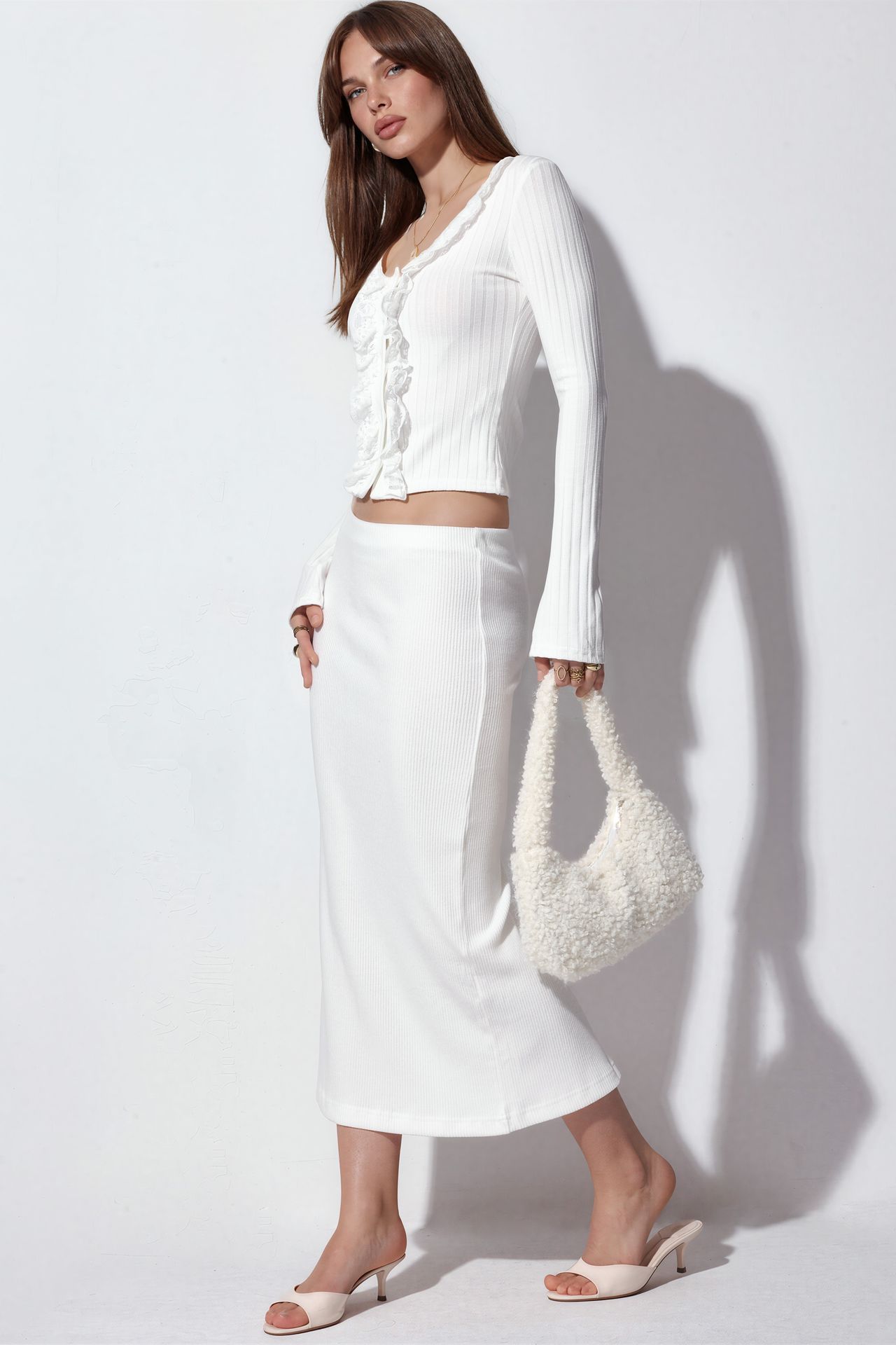 BUSEM Ribbed Elastic Midi Skirt 2