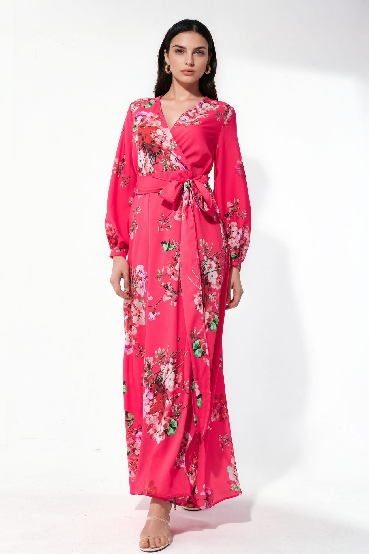 MSN Floral Wrap Midi Dress 5
