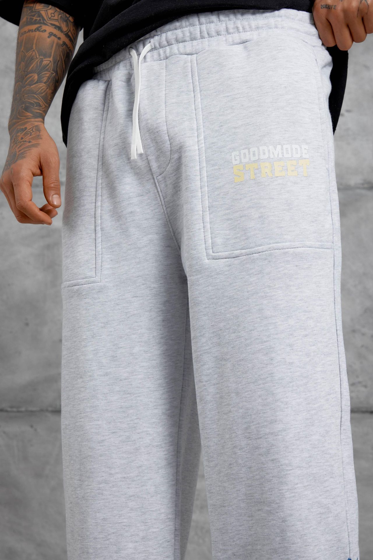 NOMARC Desenli Geniş Paça Büzgü İpli Jogger 3