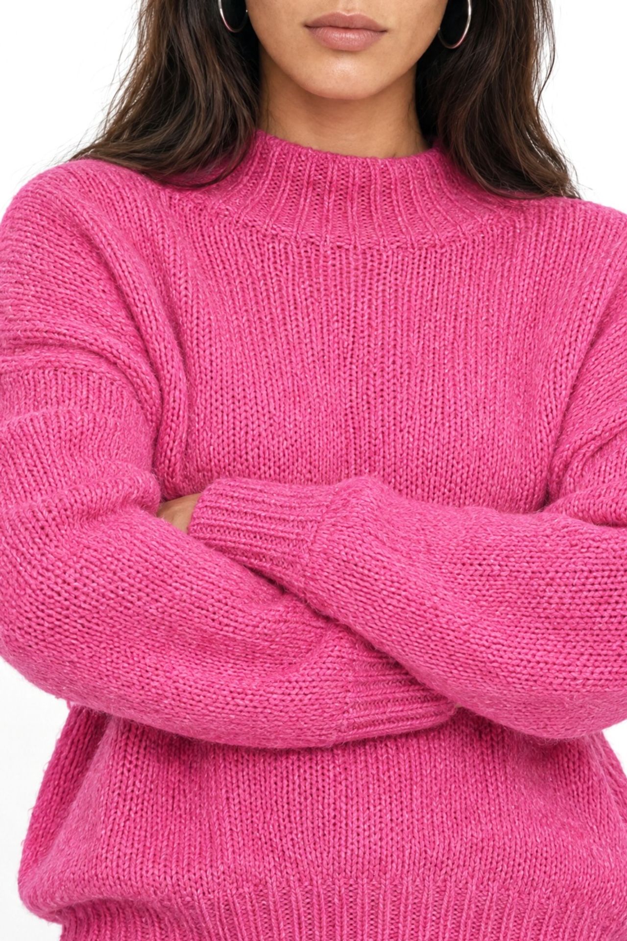 Mixray Relaxed Fit Crew Neck Thick Knit Sweater 3