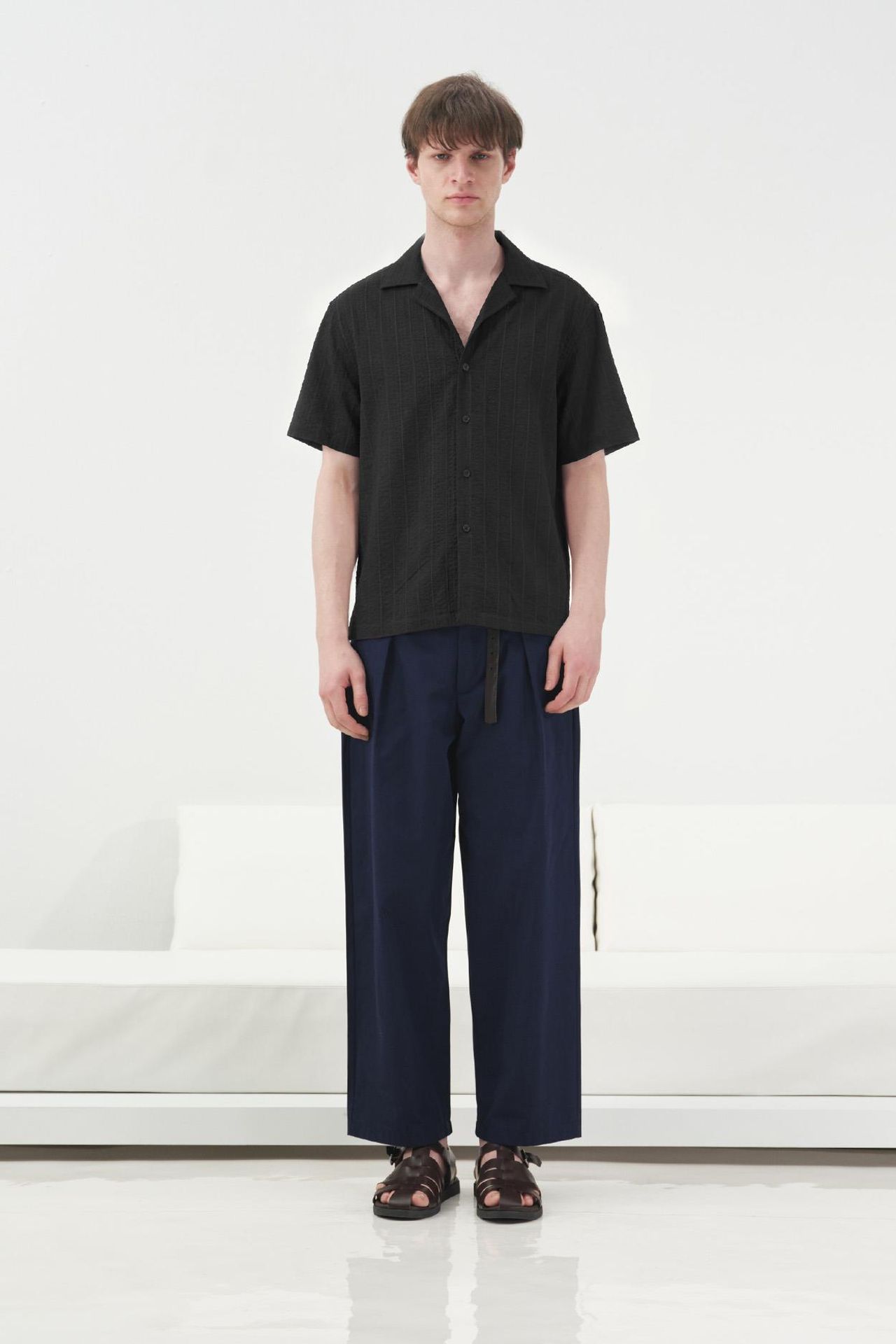 GIESTO Short Sleeve Textured Cotton Shirt 3