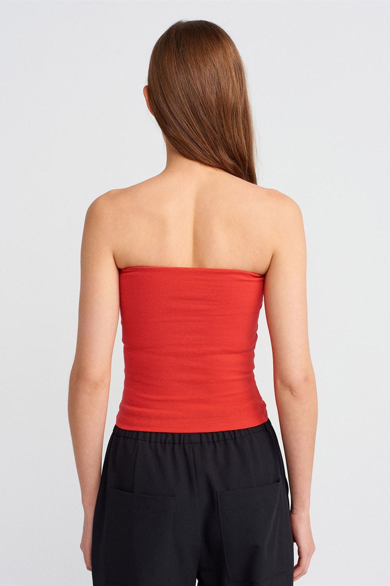 DILVIN Strapless Bodycon Bandeau Blouse 2