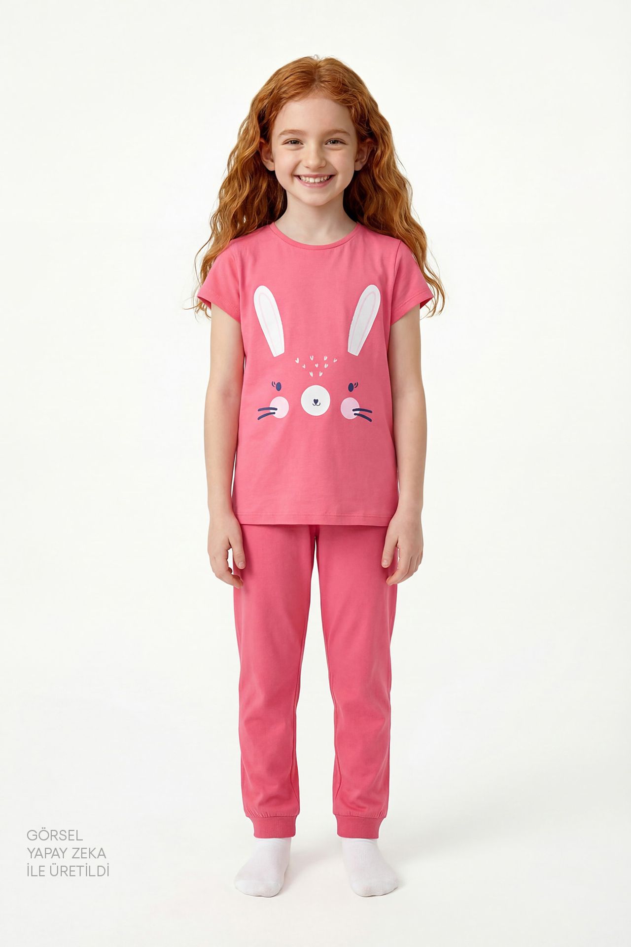PENTI Girls' Cute Rabbit Pajama Set 1