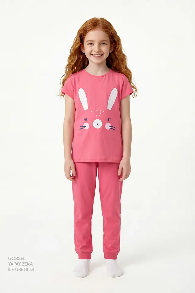 PENTI Girls' Cute Rabbit Pajama Set