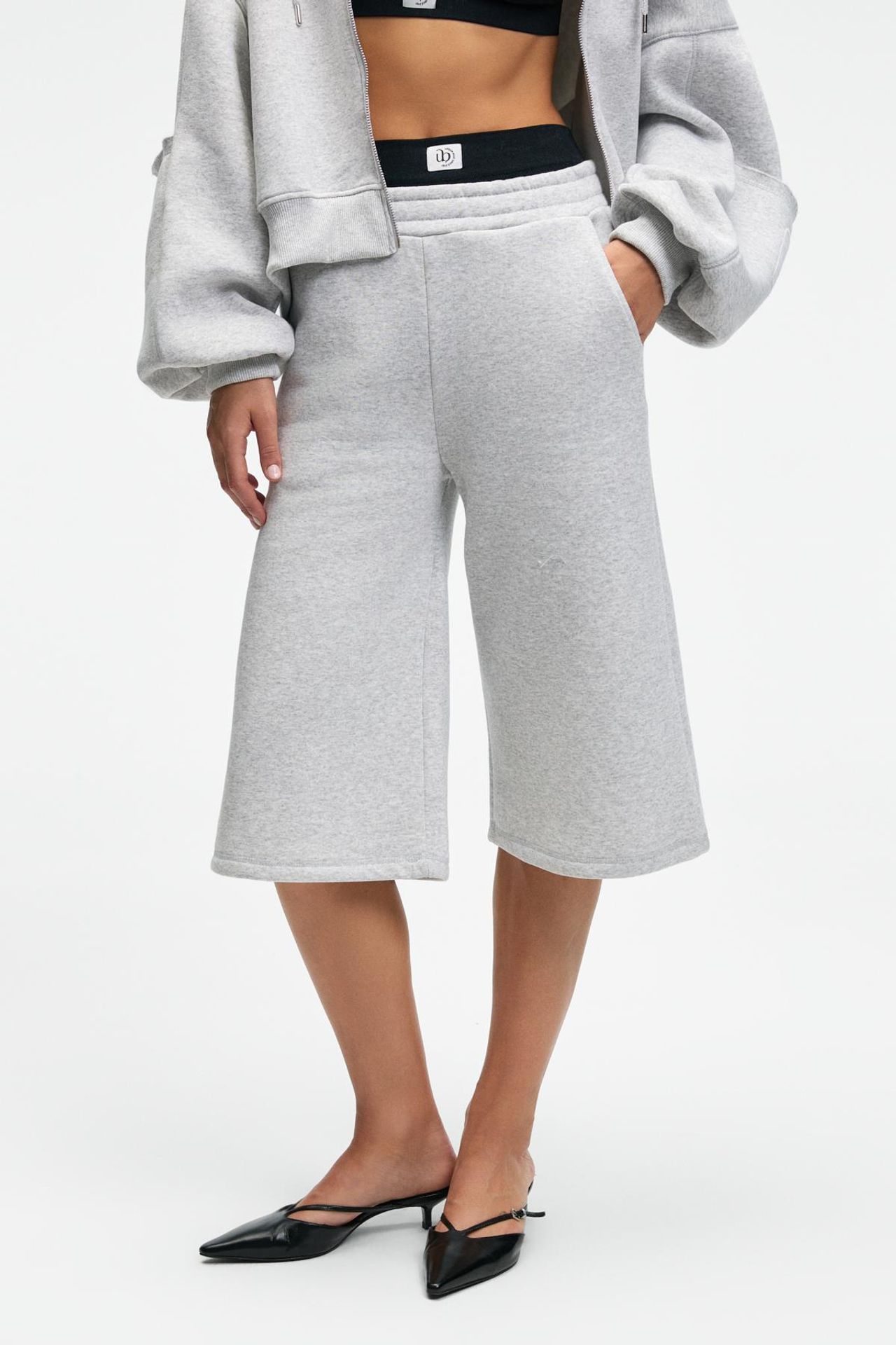 GRIMELANGE High Waist Wide Leg Sweat Shorts 1
