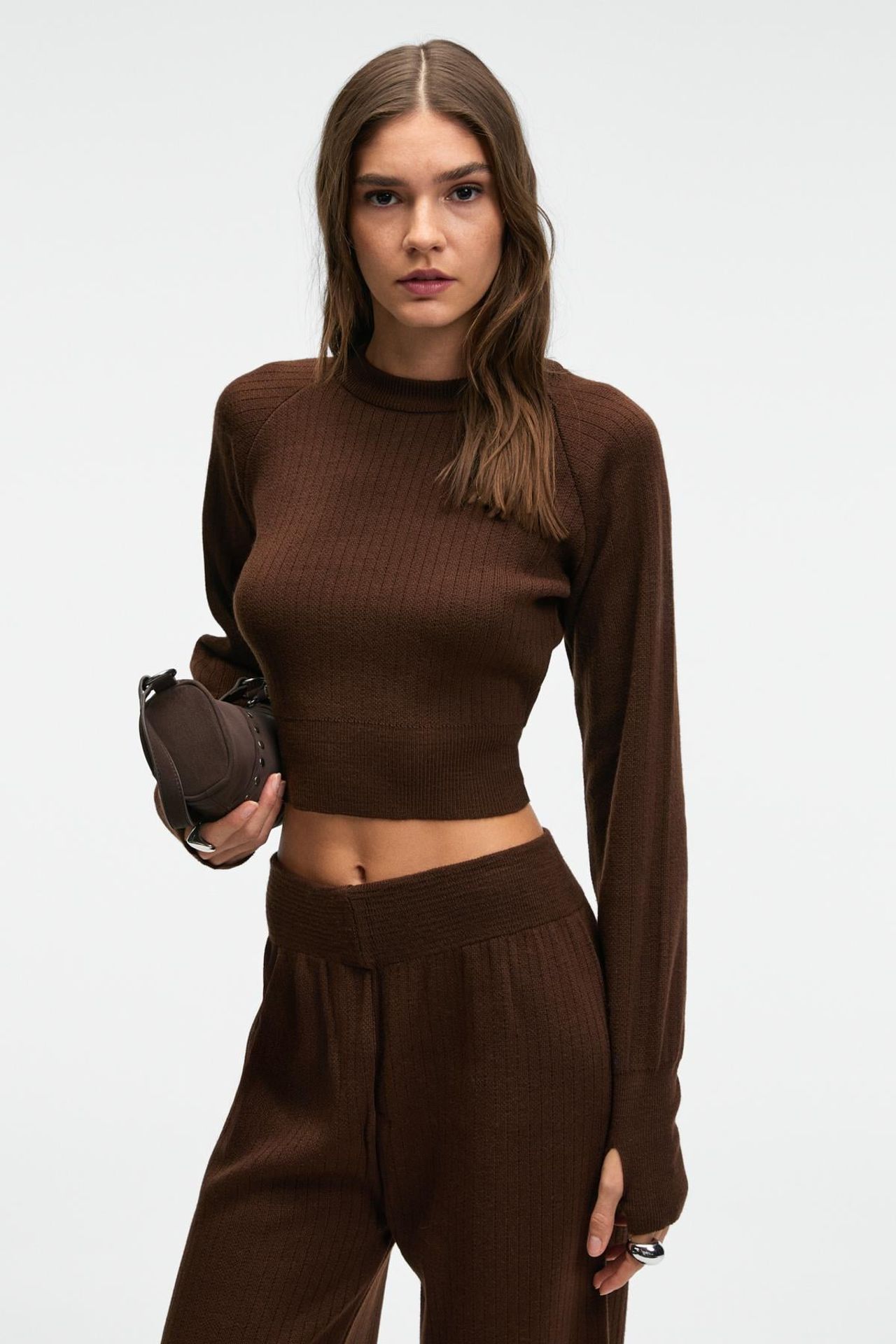 GRIMELANGE Ribbed Crew Neck 2-Piece Co-ord 2