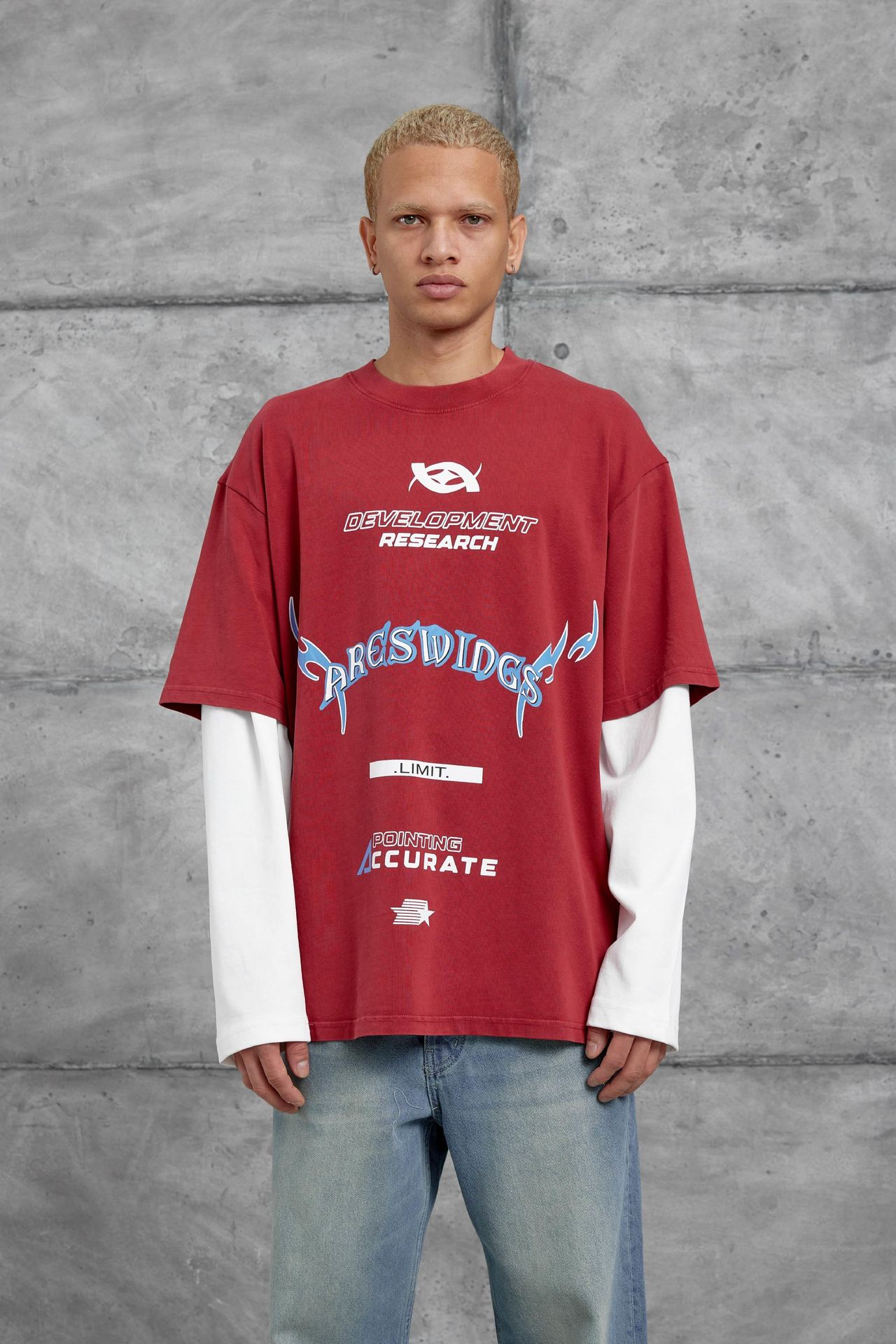 NOMARC Baskılı Bol Bisiklet Yaka Sweatshirt 1