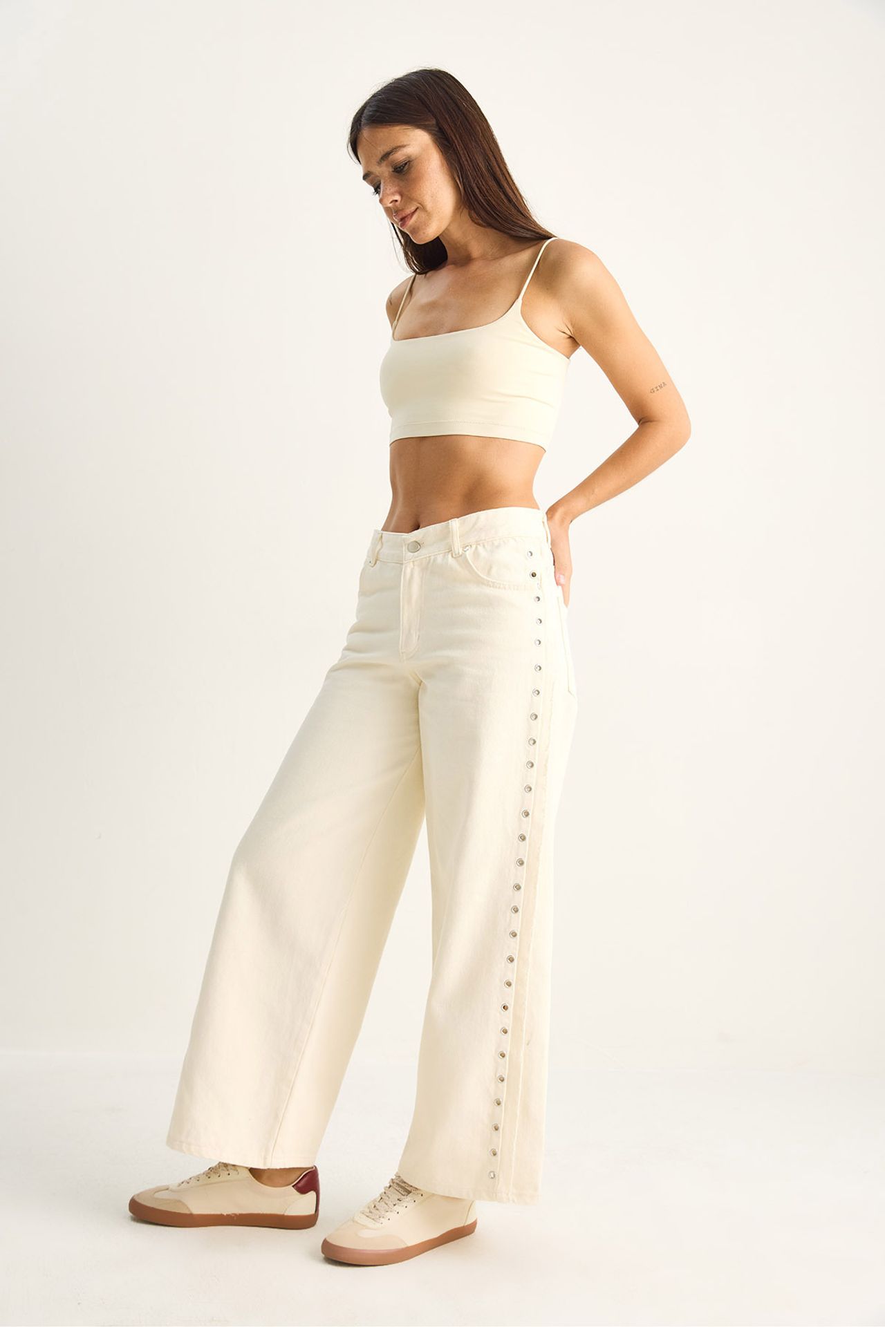 LUCCI High-Waist Wide-Leg Cotton Denim Jeans