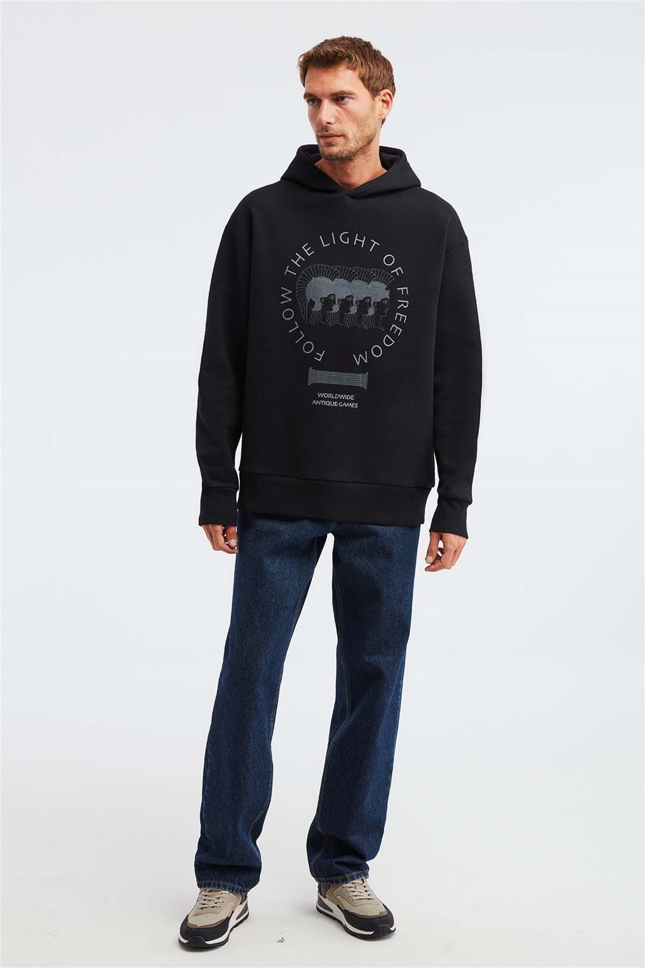 GRIMELANGE Baskılı Kapüşonlu Oversize Sweatshirt 5