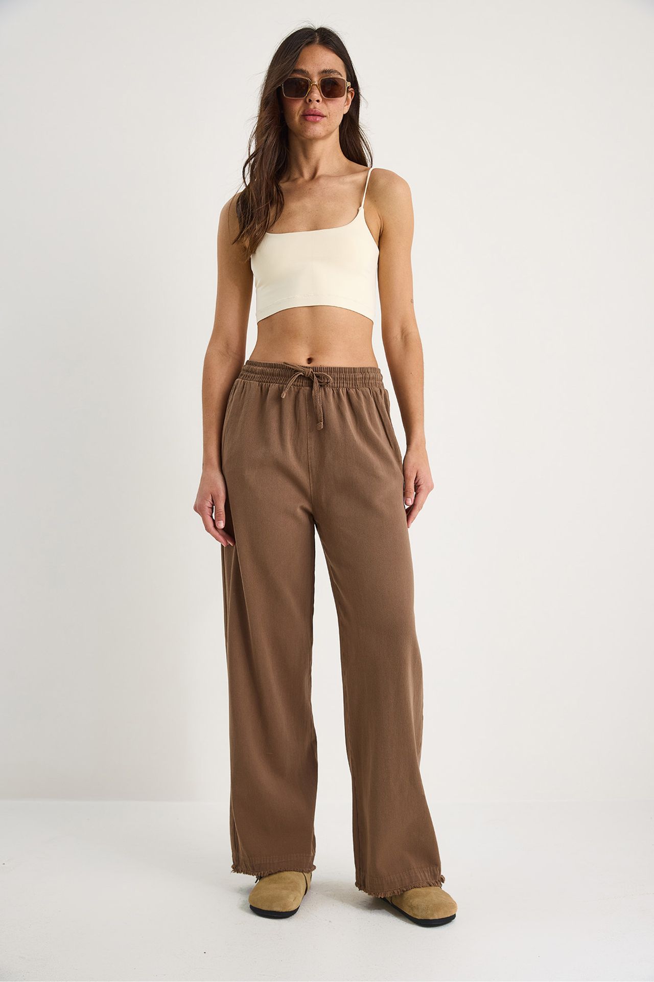 LUCCI Elastic Waist Straight Leg Pants 4