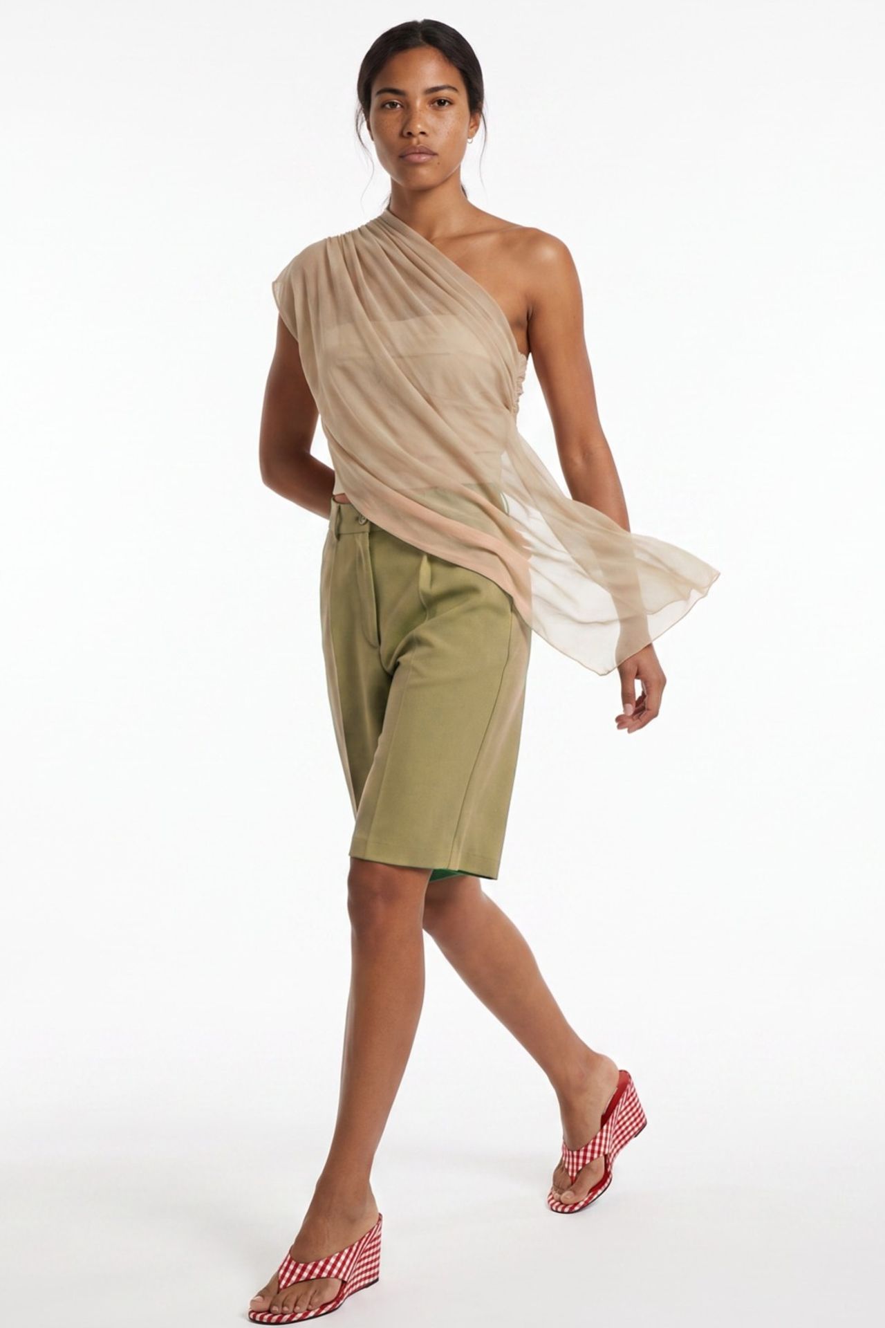 PUCKA High-Waist Wide-Leg Tailored Shorts
