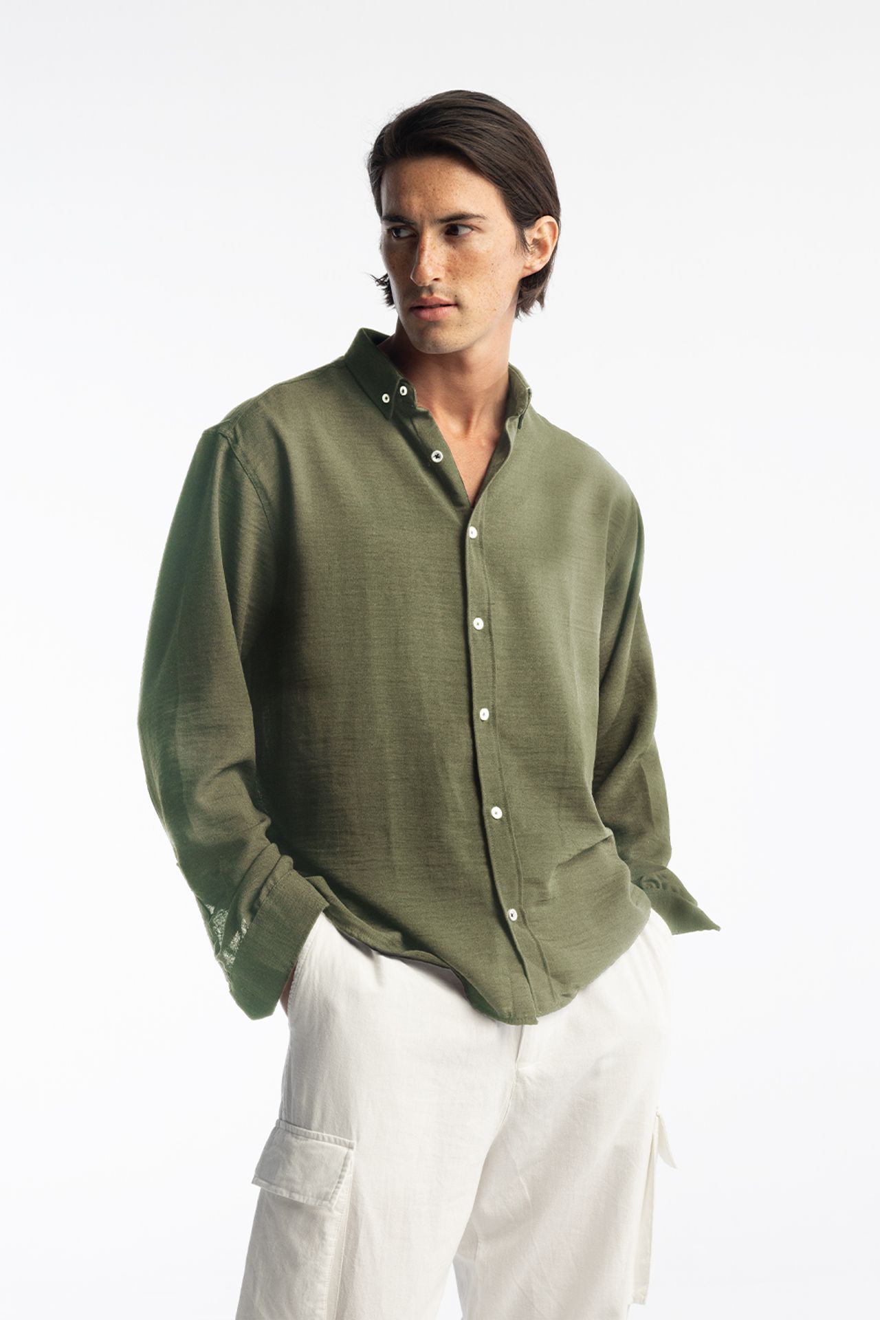 GIESTO Oversized Button-Up Long Sleeve Shirt 2