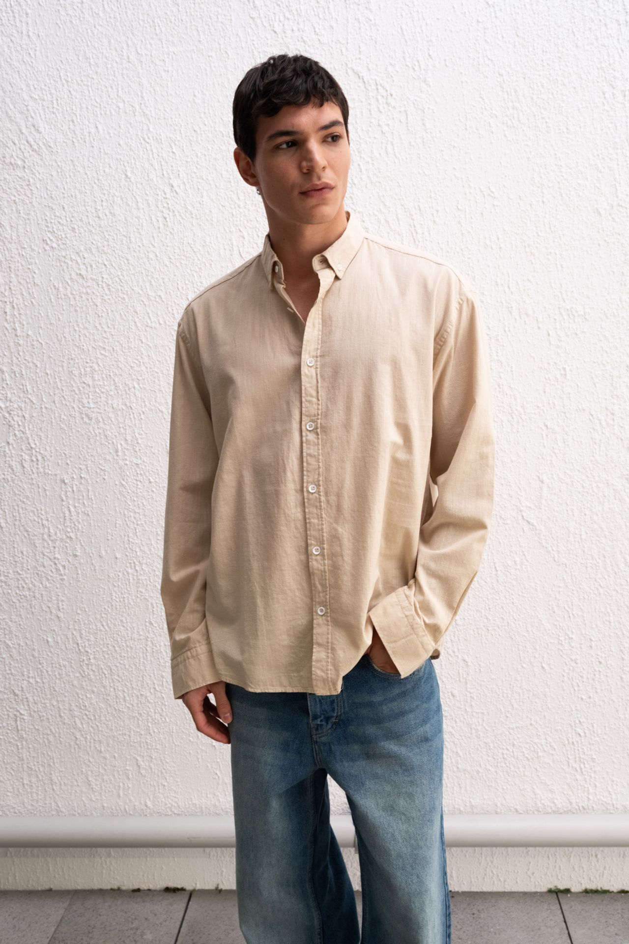 GIESTO Cotton Oversized Button-Up Shirt 1