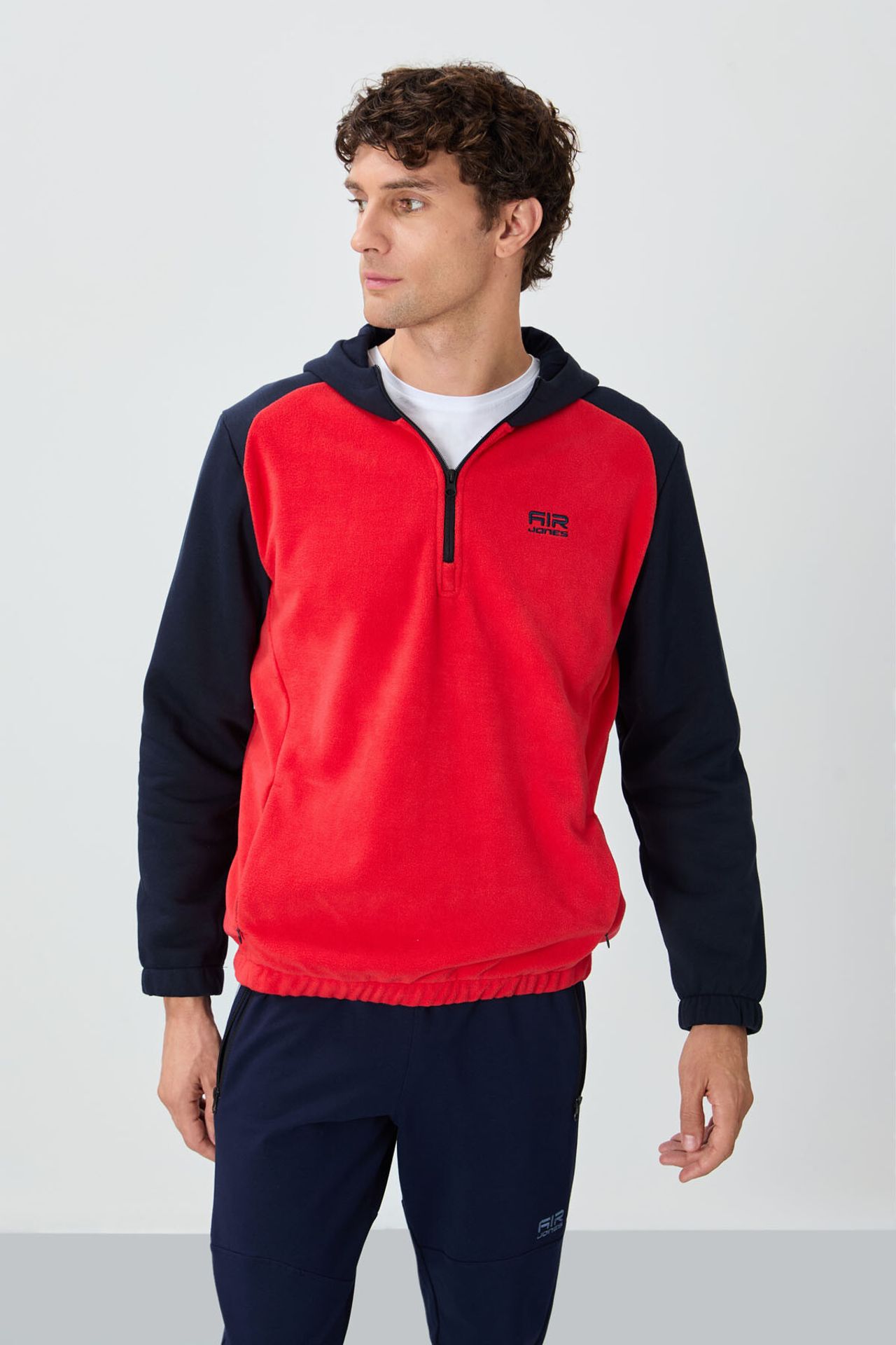 TOMMY Men's Color-Blocked Half-Zip Plush Sweatshirt 4