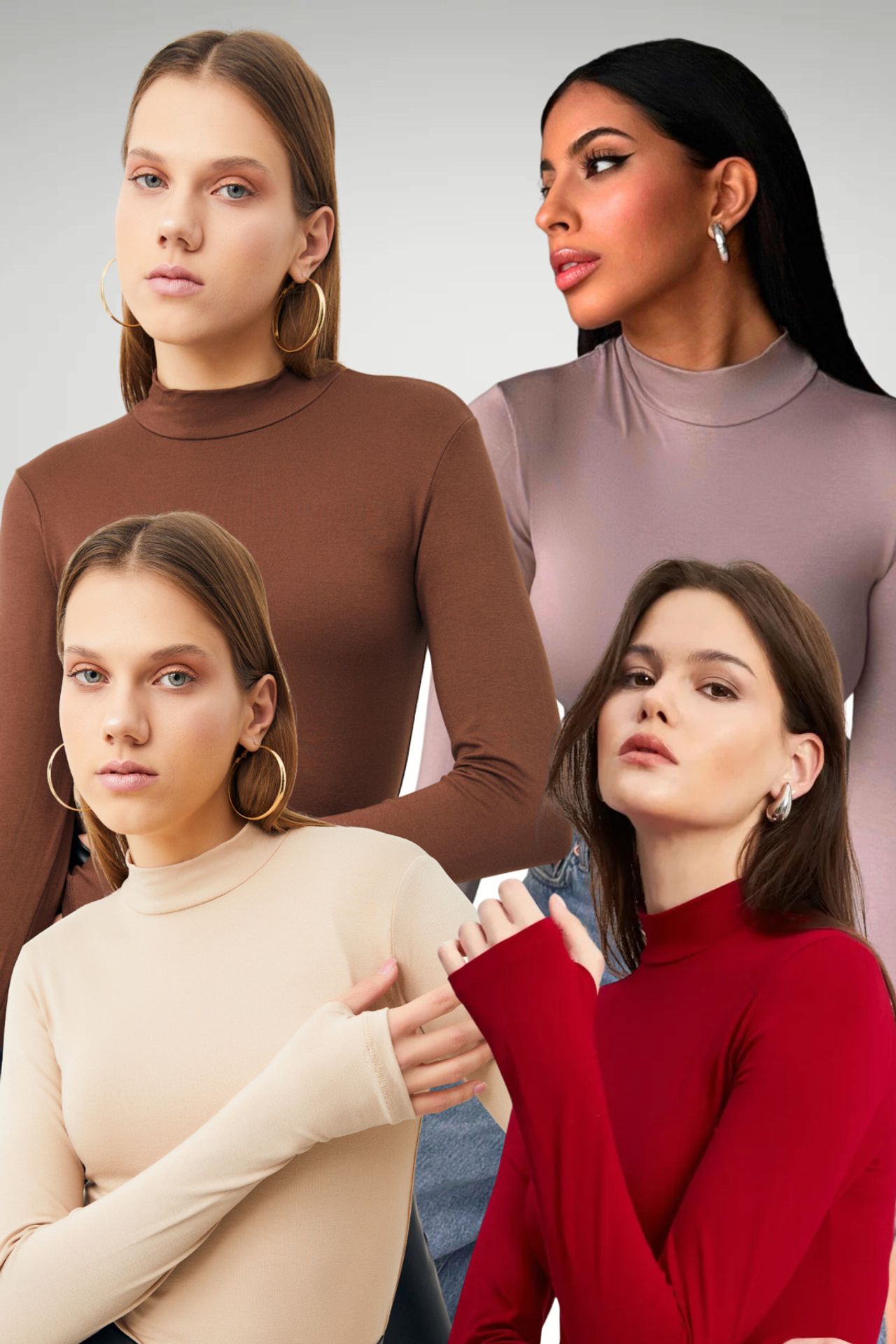 BIPANTOLON Kadın 4'lü Cut Out Detaylı Yarım Balıkçı Yaka Body 1