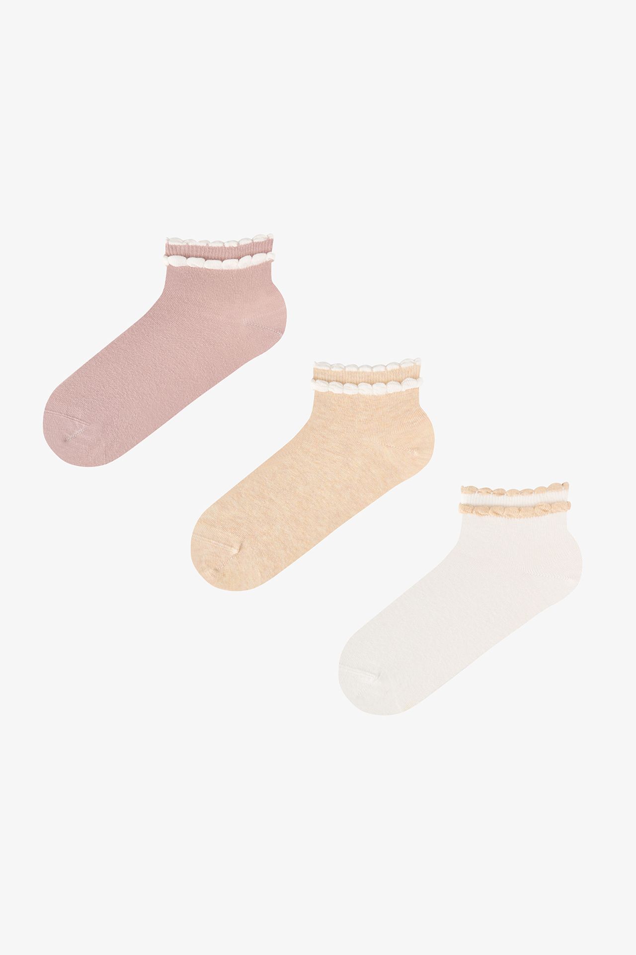 PENTI Youth Contrast Cotton Ruffled Pair Ankle Socks 1