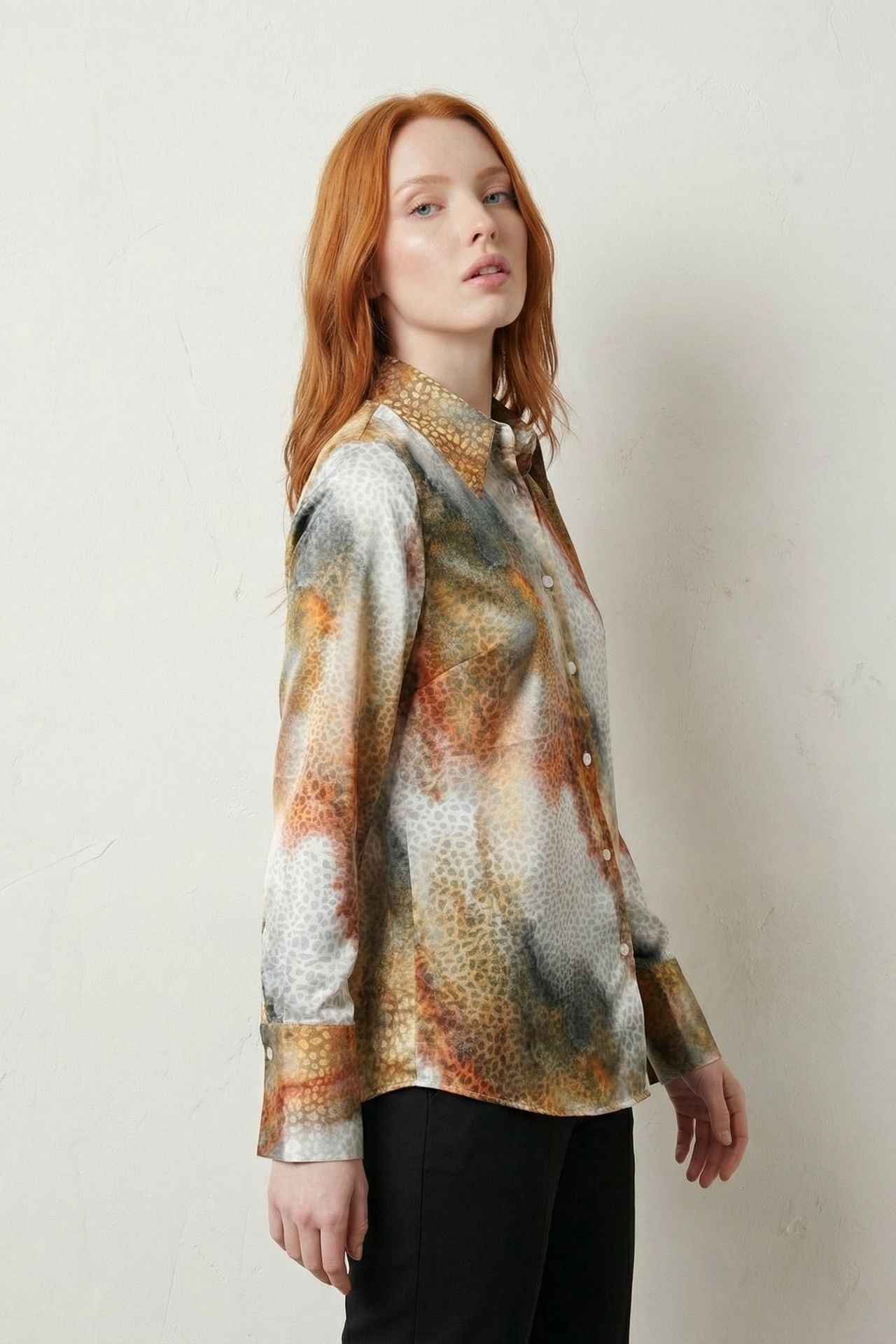 MY FASHION Abstract Print Buttoned Long Sleeve Shirt 3