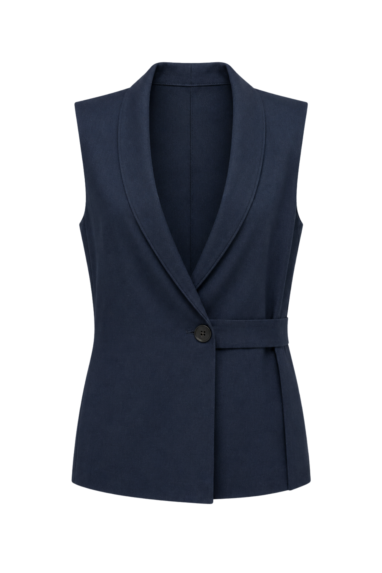 MIXRAY Belted Cotton-linen Waistcoat 1