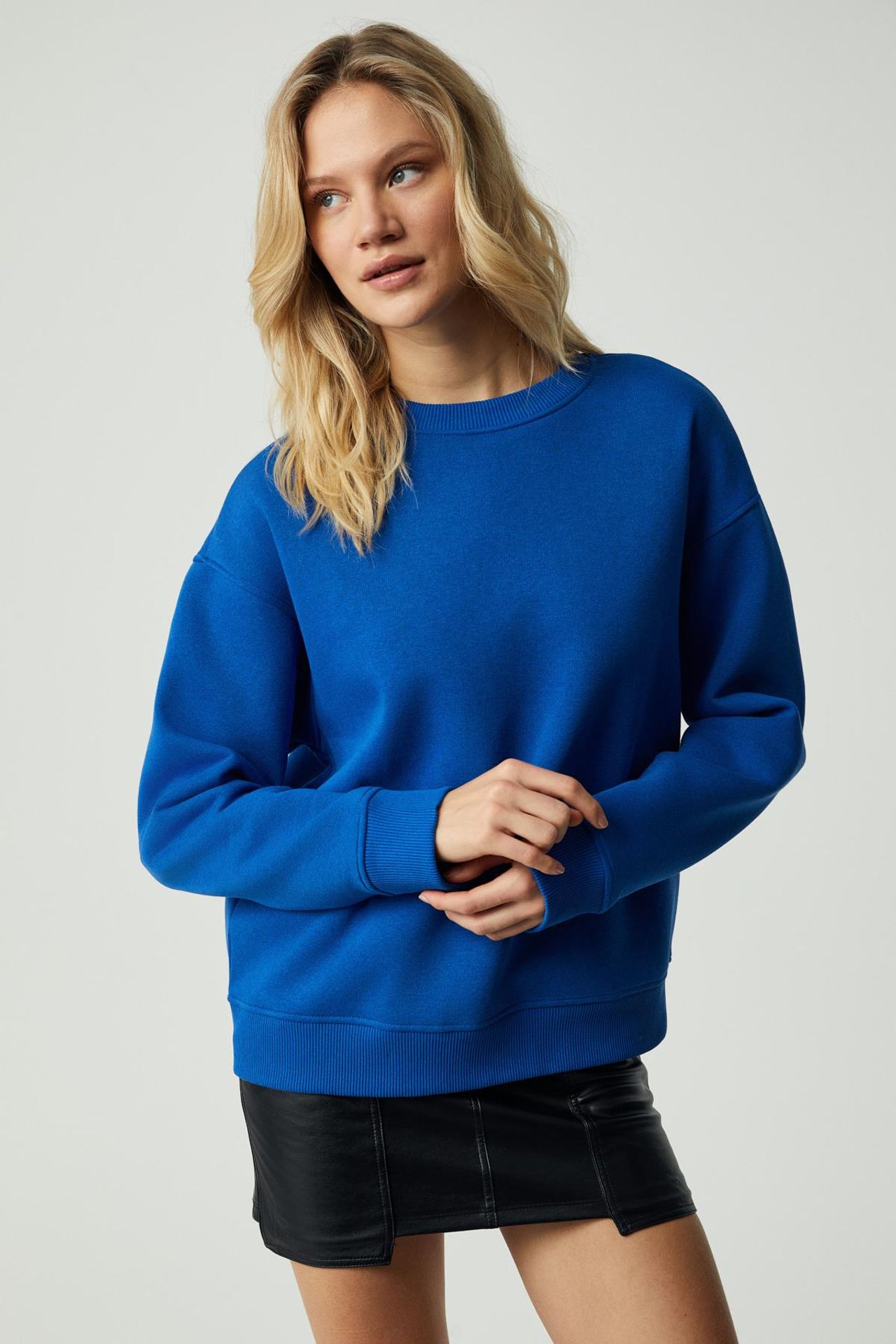 GRIMELANGE Geniş Kesimli Fitilli Bisiklet Yaka Sweatshirt 3