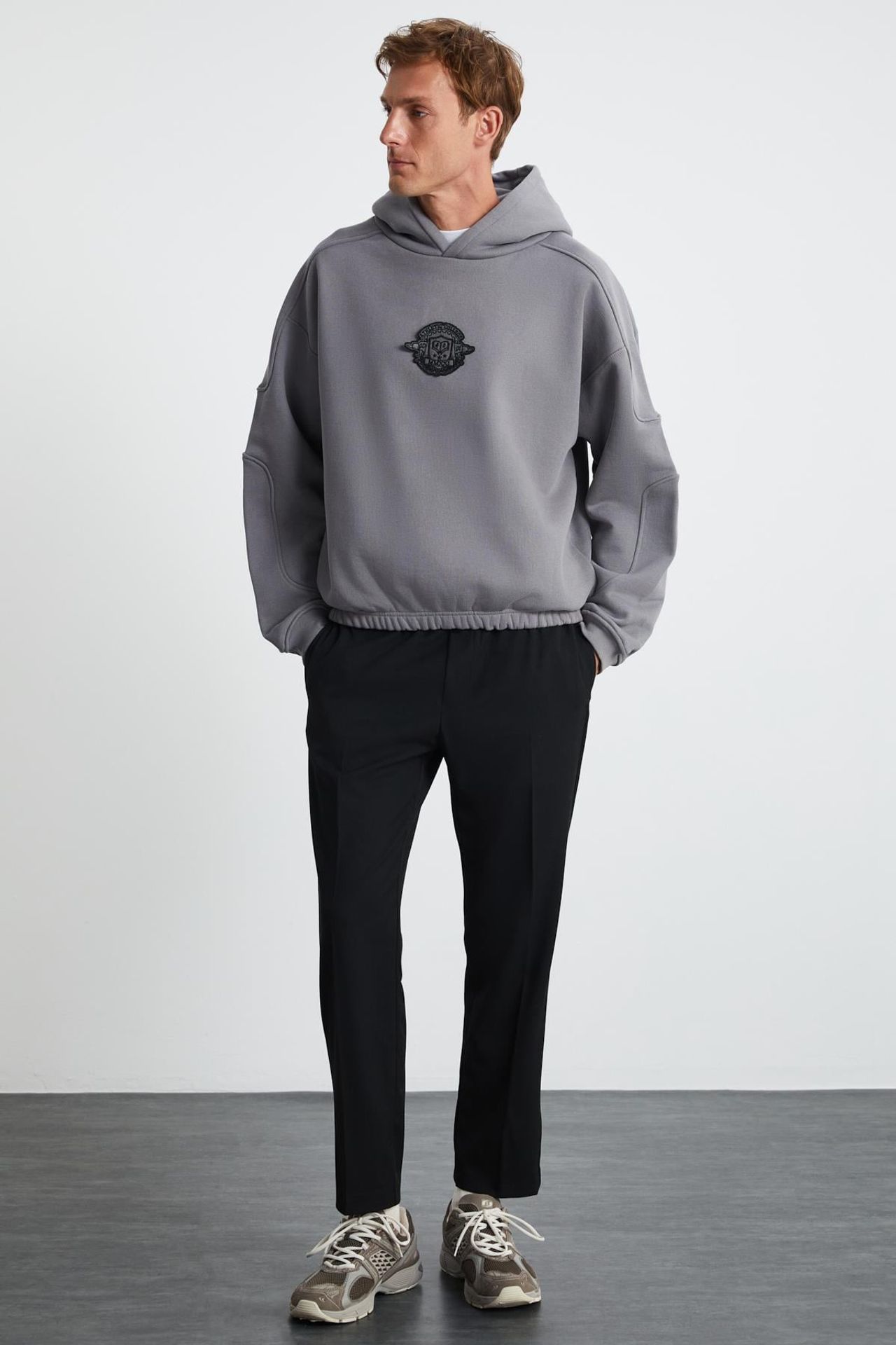 GRIMELANGE Logolu İşlemeli Kapüşonlu Sweatshirt 4