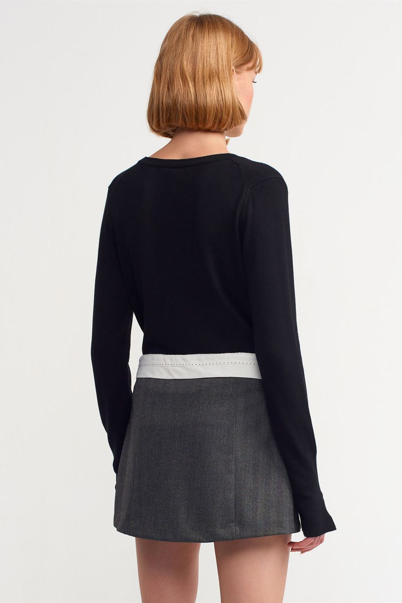 DILVIN High-Waist Pleated Mini Skirt With Belt 2