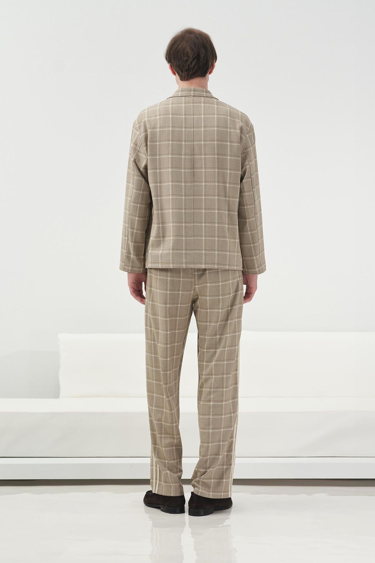 GIESTO Polyviscose Checked Jacket with Pockets 3