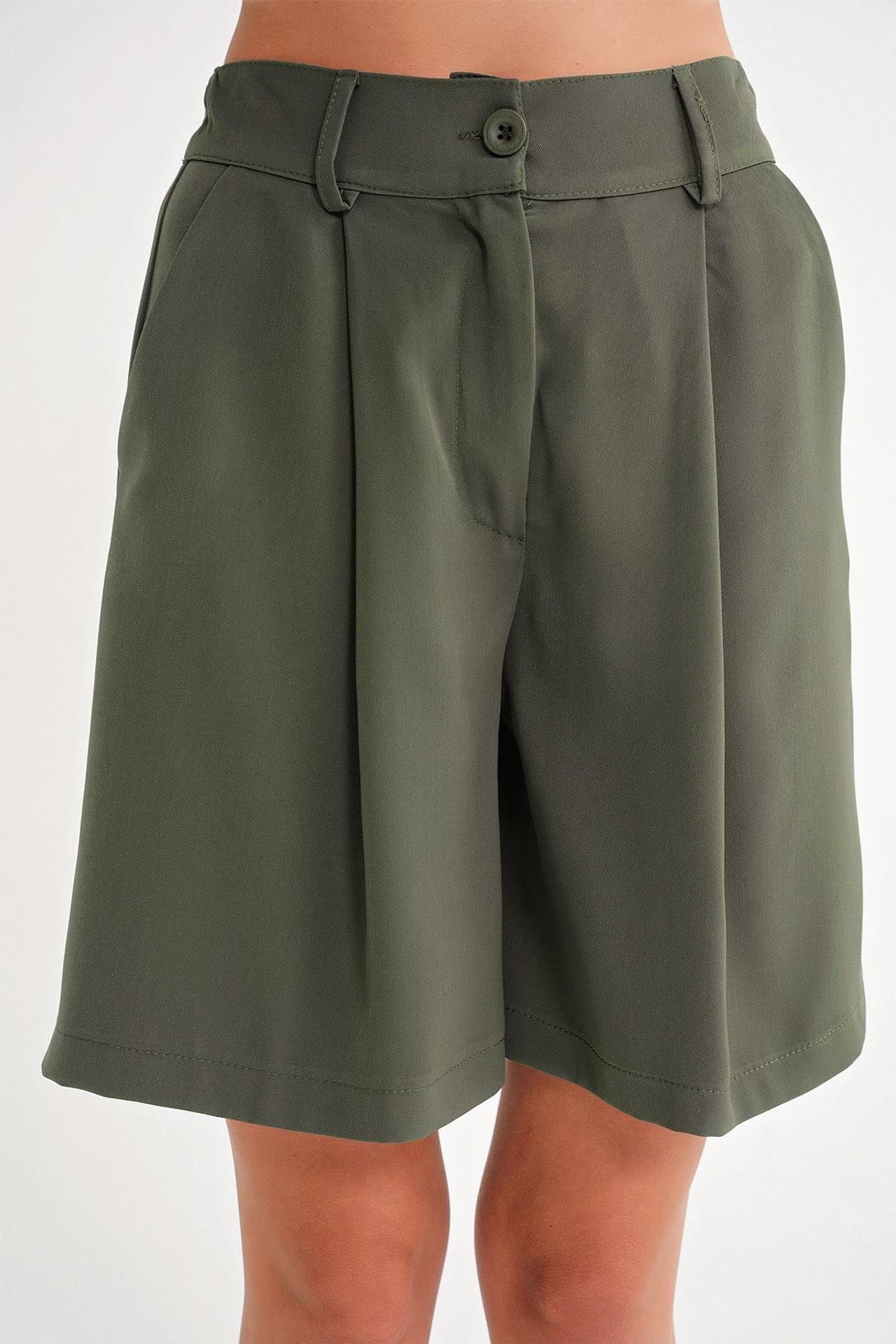 Mixray High Waist Buttoned Pocket Shorts 5