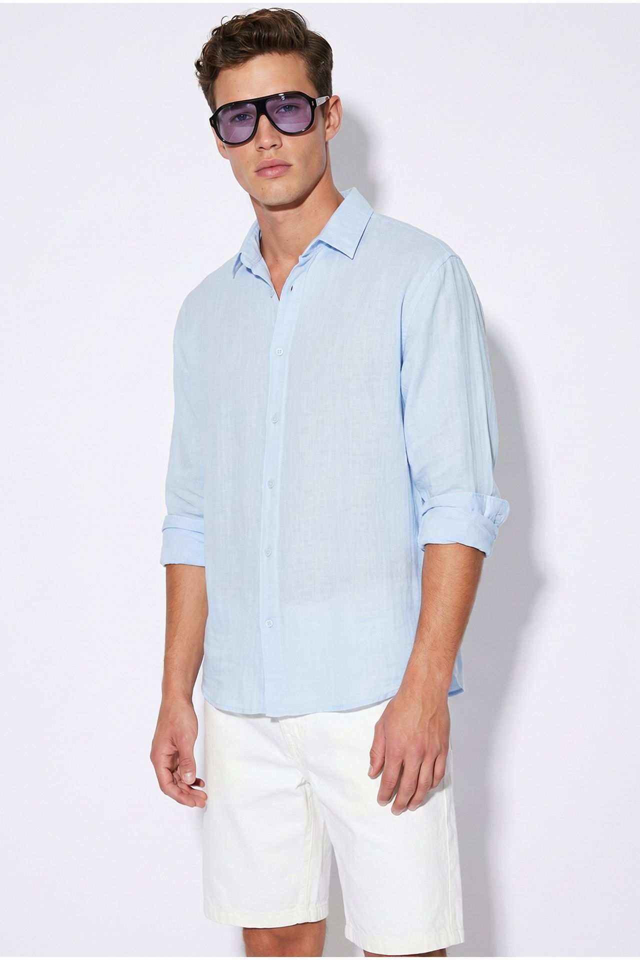 LUCCI Oversize Dokulu Düğmeli Gömlek 5