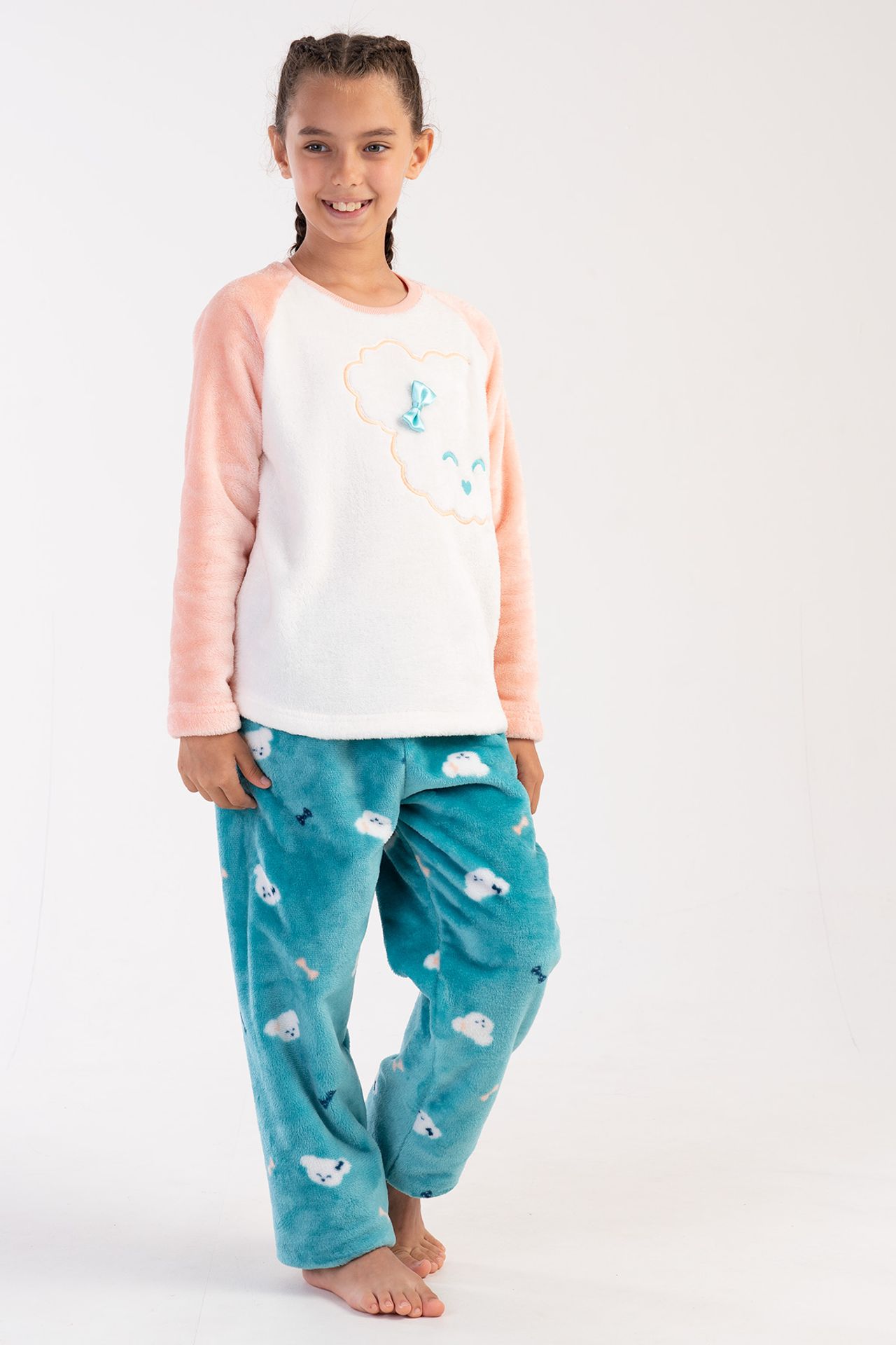 YAKE Rahat Desenli 2 Parçalı Pijama Takımı 3