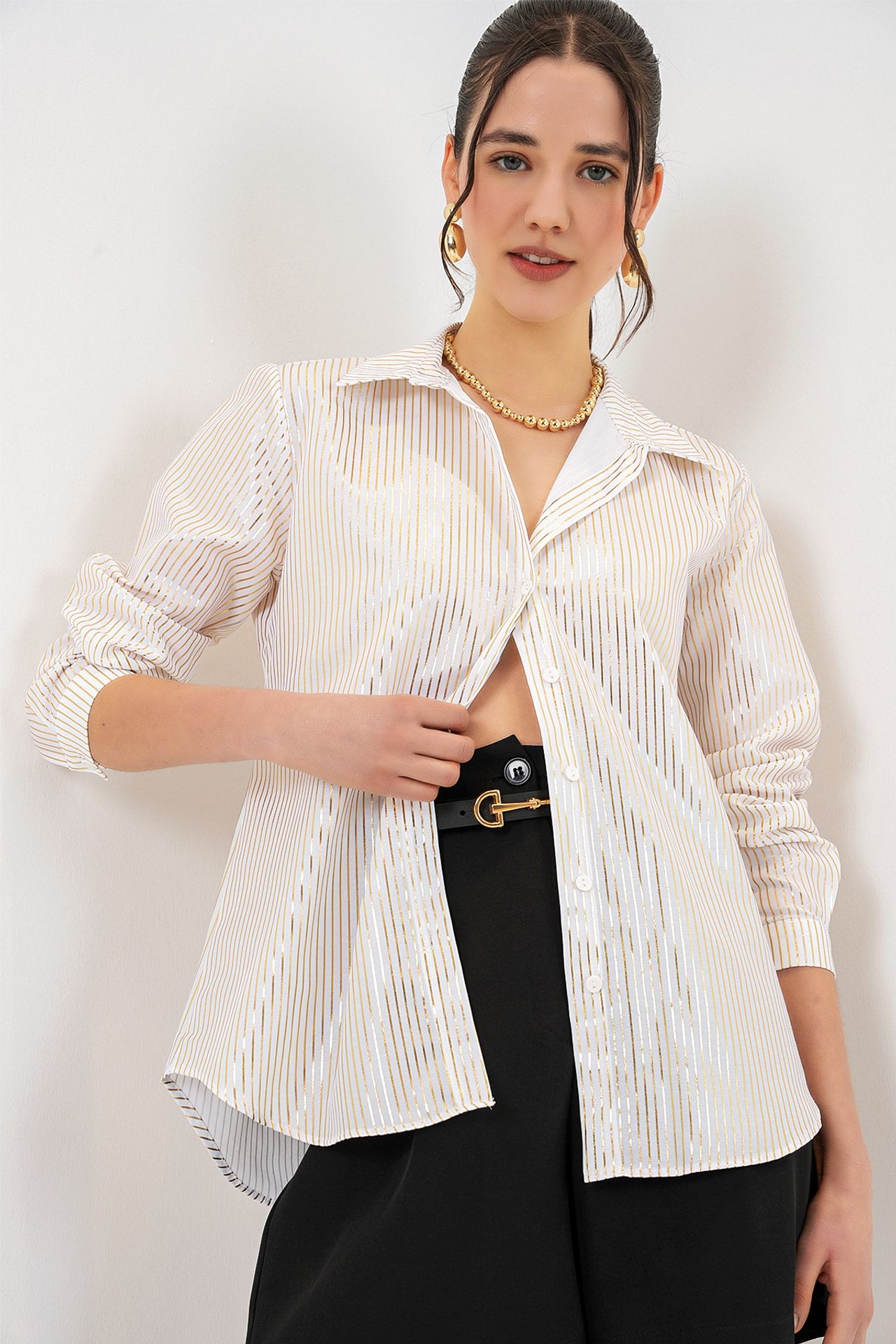 BDART Oversized Abstract Print Button-Front Shirt 1