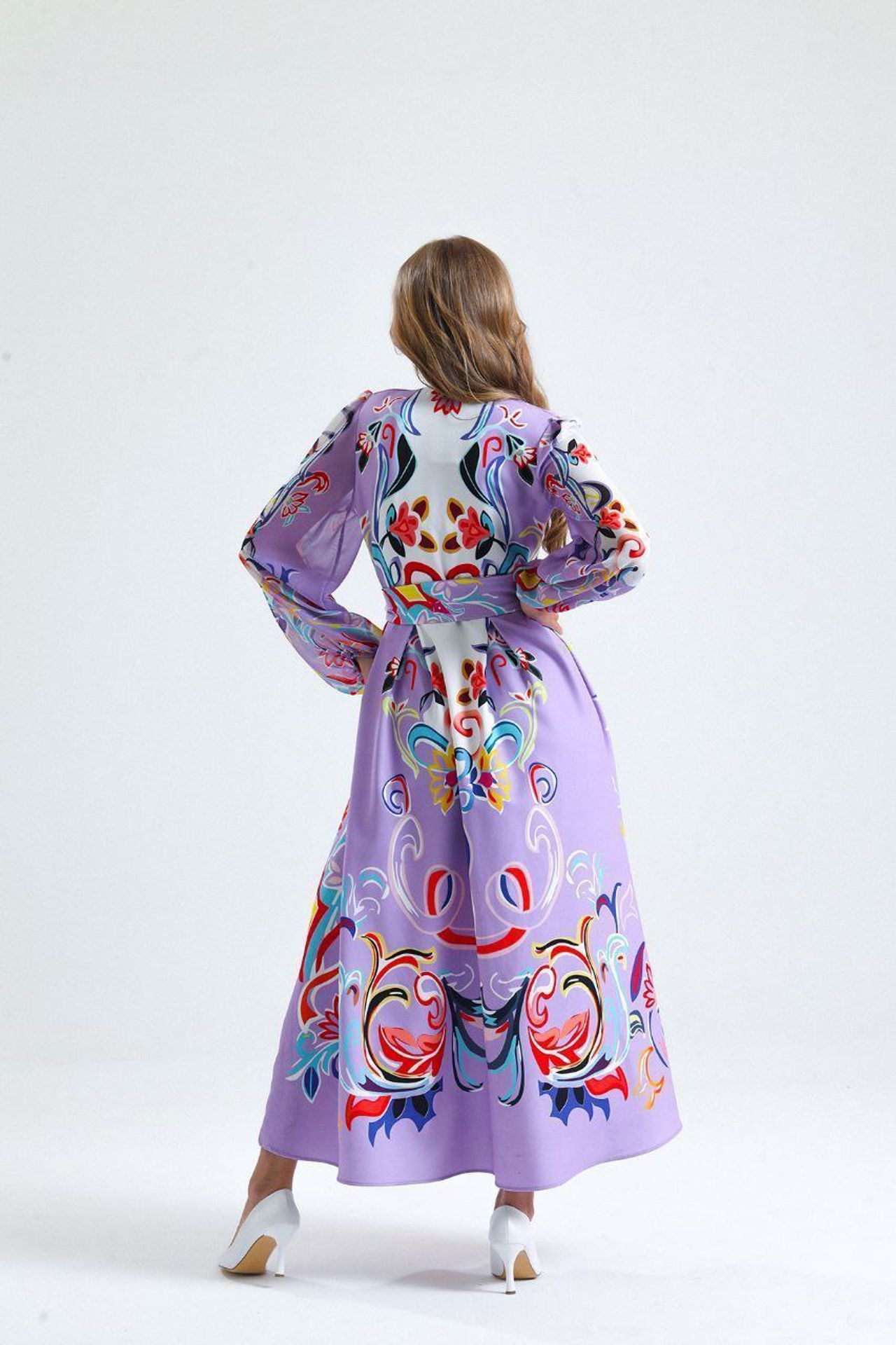 MSN Floral Print Maxi A-Line Dress 2