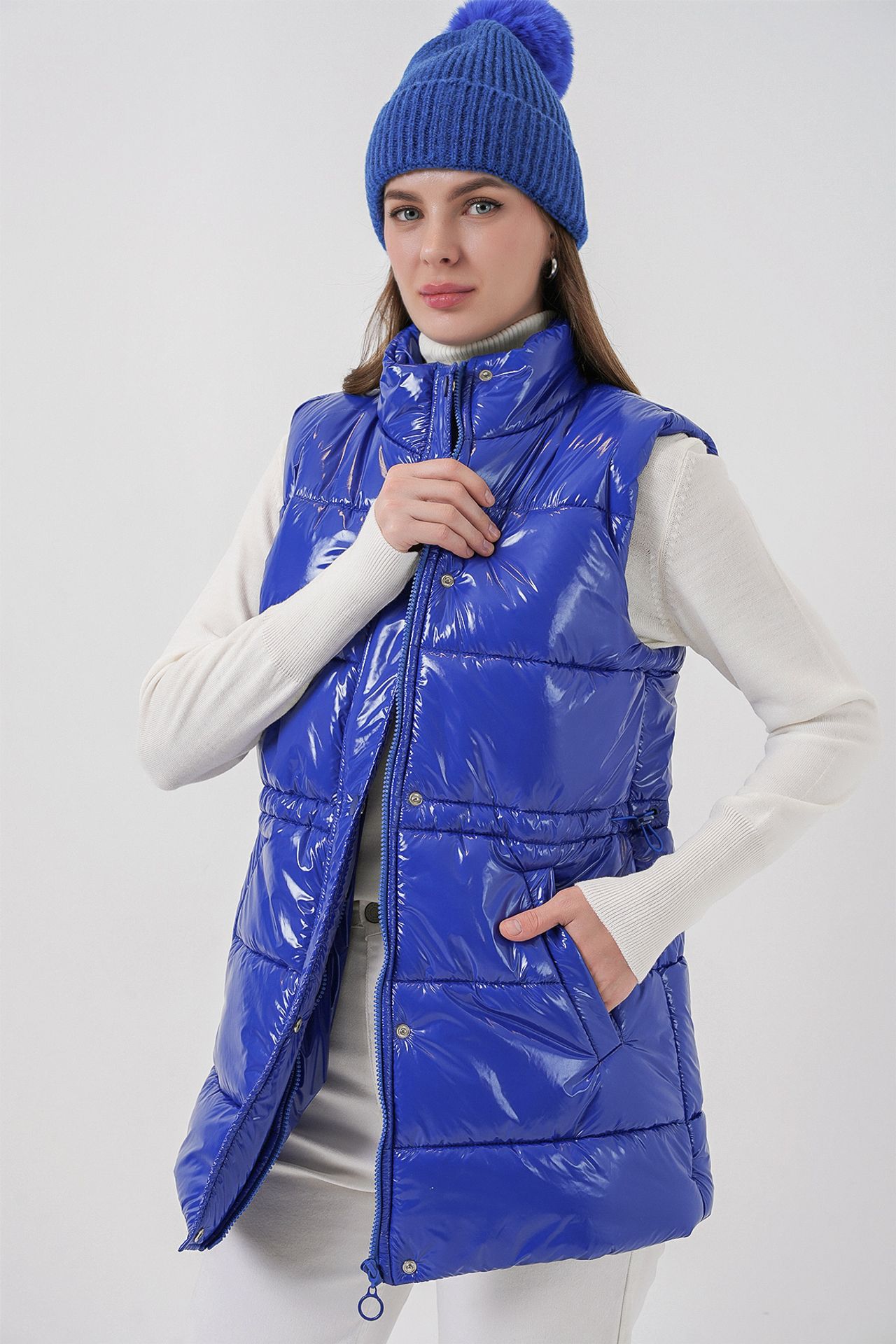BDART Shiny Zippered Puffer Vest 2