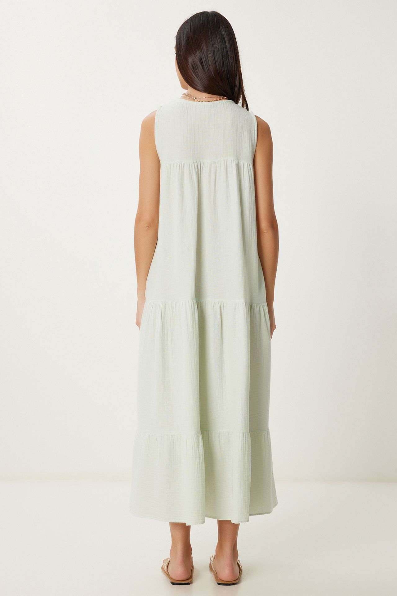 ISTANBUL Frilly V-Neck Midi Dress 5