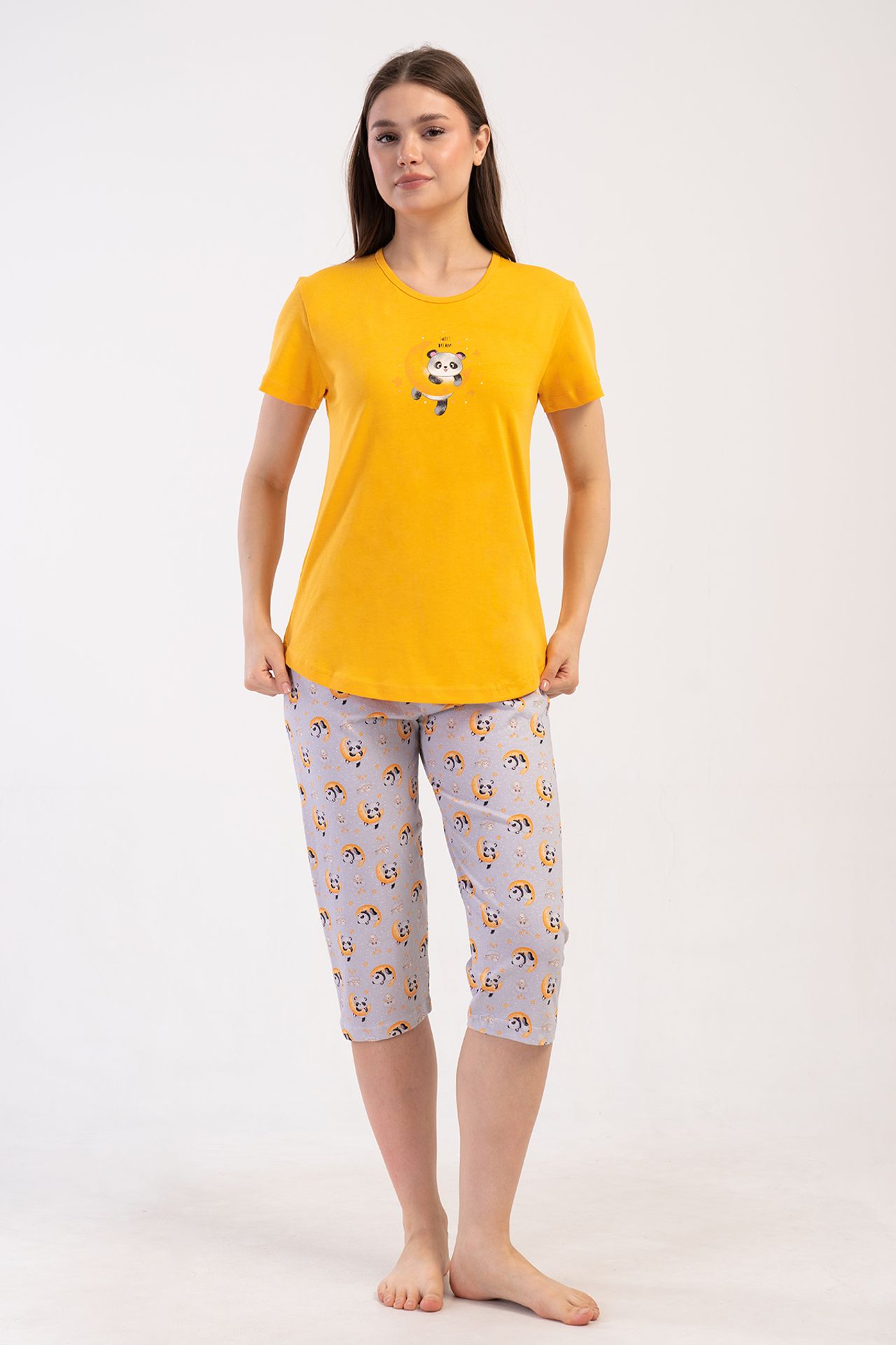 YAKE Capri Pijama Alt Üst Takım 1