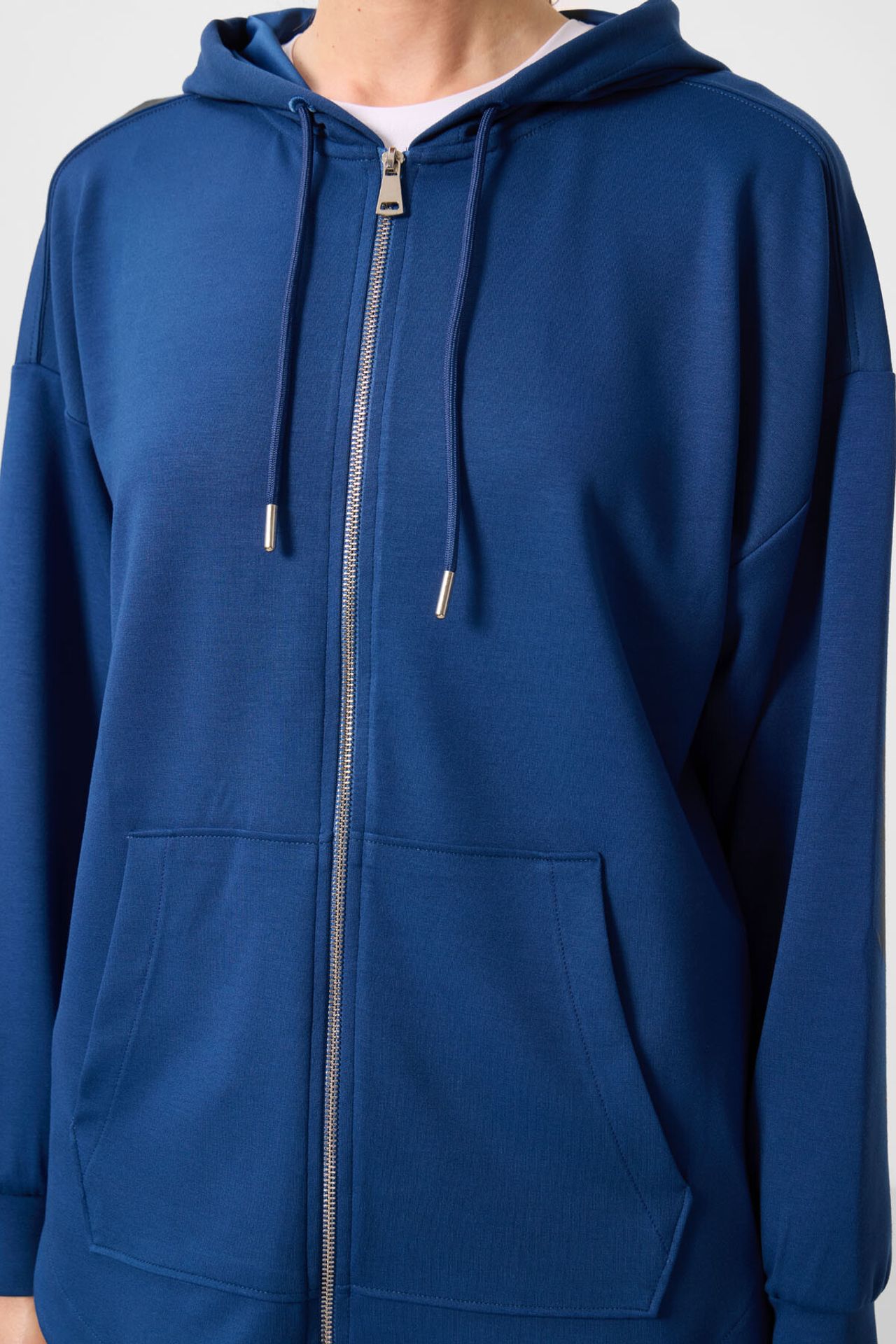 TOMMY Oversized Hooded Long Zip-front Tunic Hoodie 5