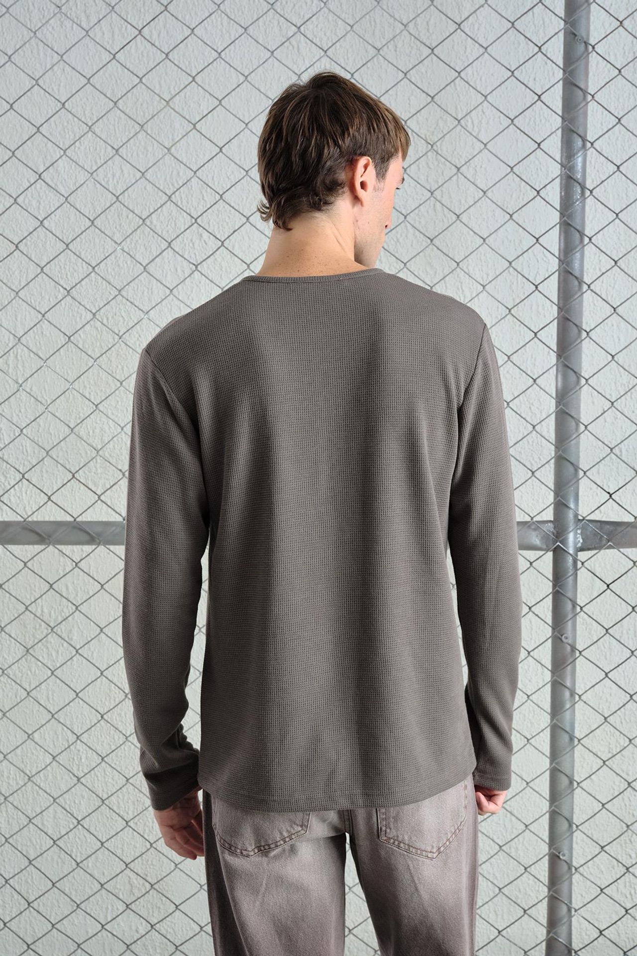 GIESTO Slim Fit Düğmeli Yaka Uzun Kollu Tişört 3