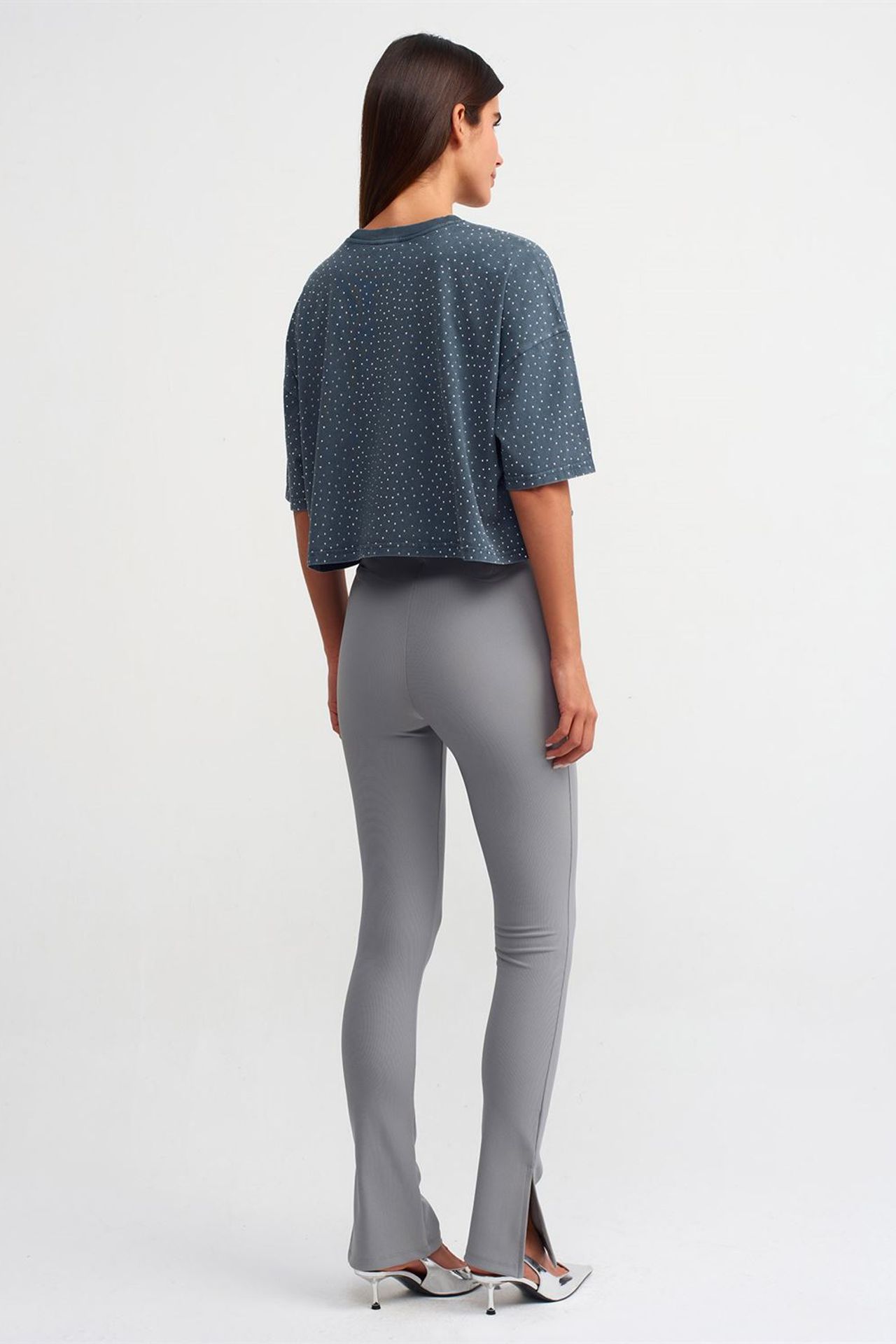 DILVIN High-waist Flare Leggings With Slit