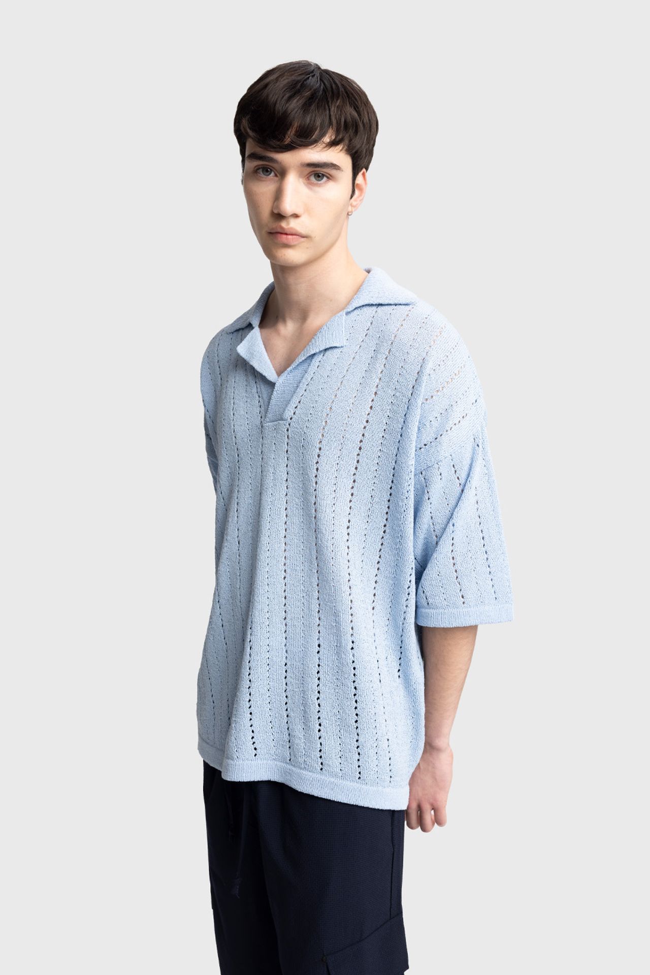GIESTO Men's Relaxed Cotton Textured Polo T-Shirt 3