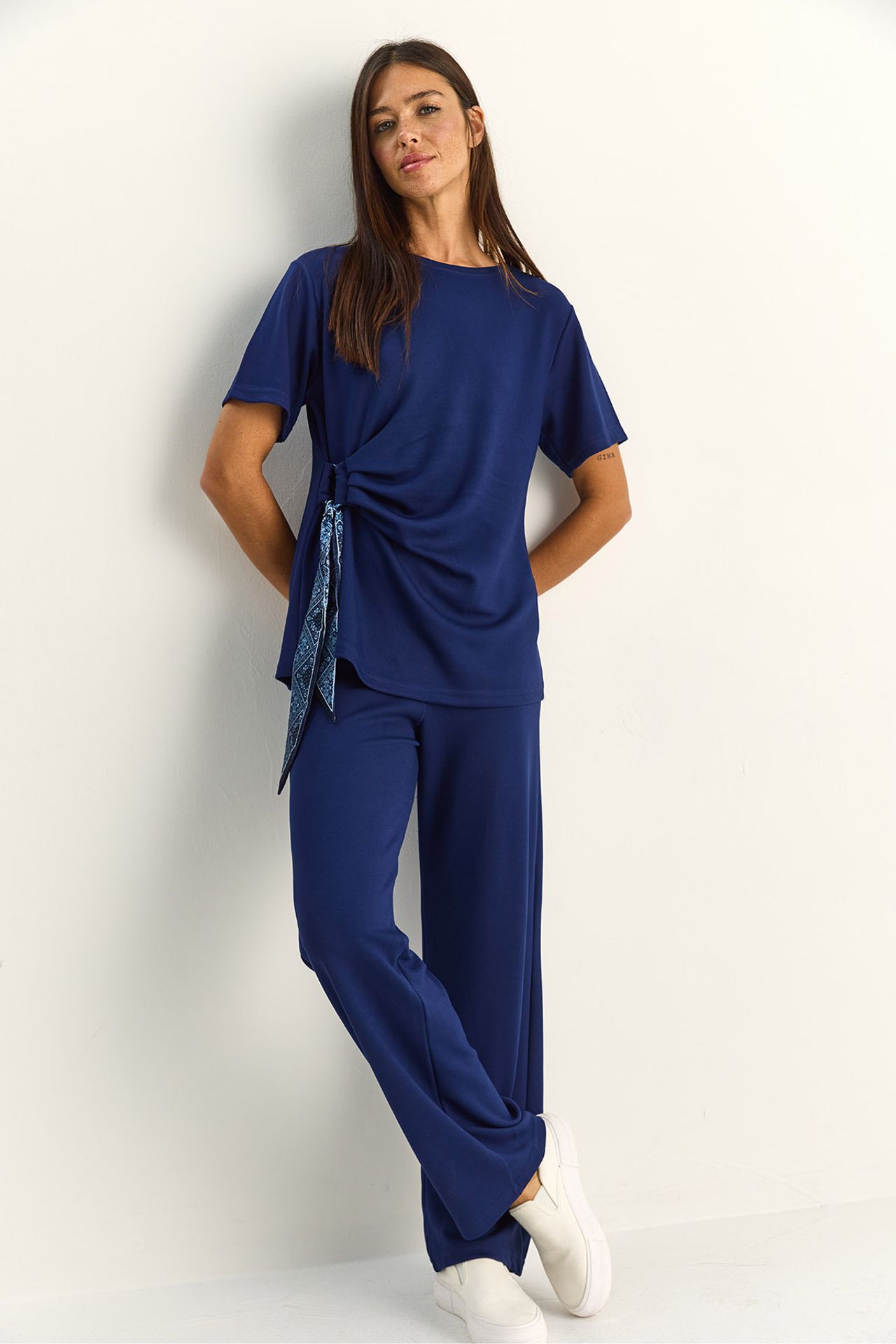 LUCCI Crew Neck T-Shirt and Wide Leg Trousers Set 6