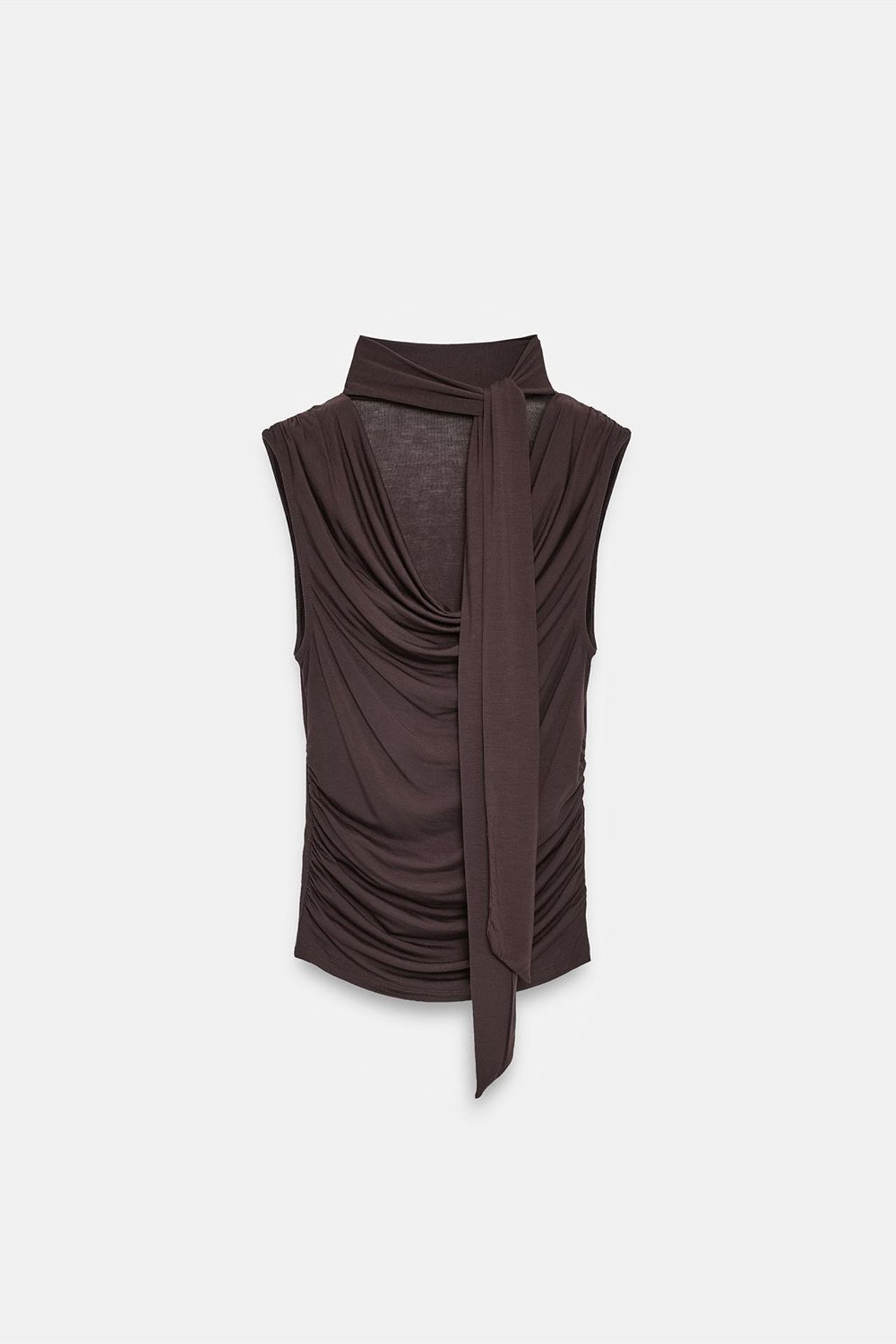 DILVIN Sleeveless Cowl Neck Jersey Blouse 5
