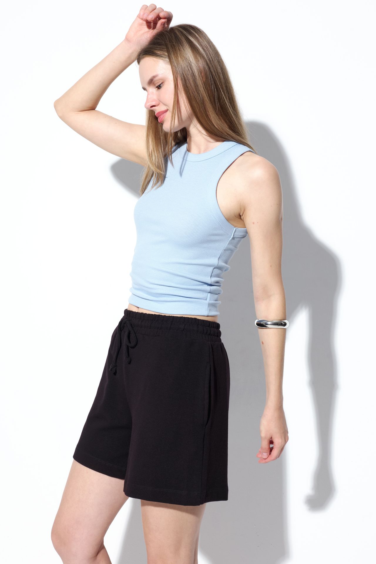 BUSEM Mid-Waist Drawstring Sweat Shorts 5