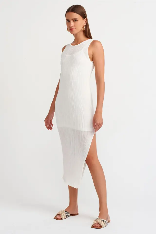 DILVIN Ribbed Sleeveless Bodycon Midi Dress