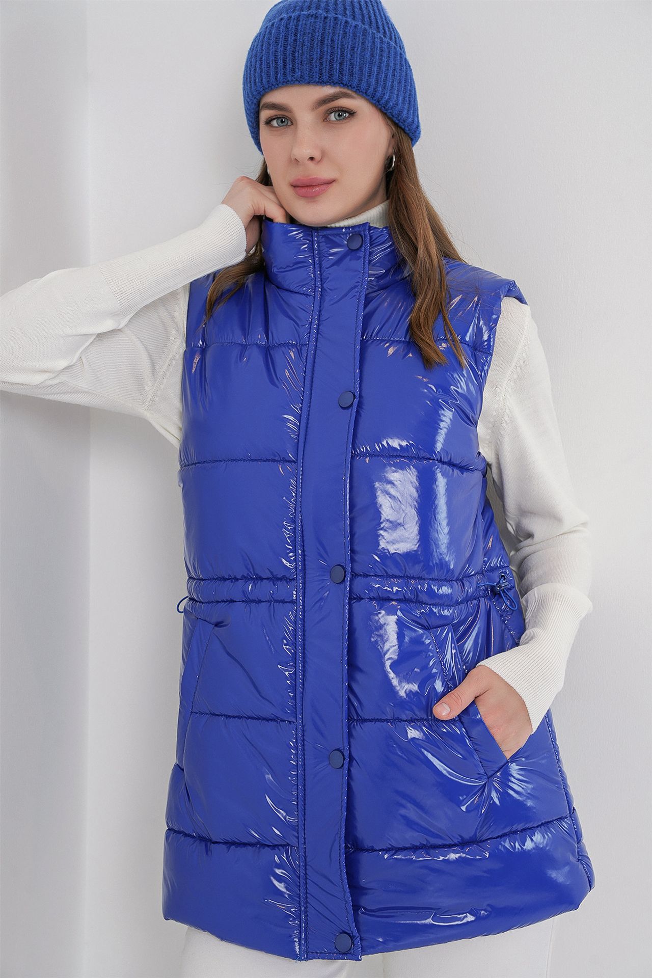 BDART Shiny Zippered Puffer Vest 1